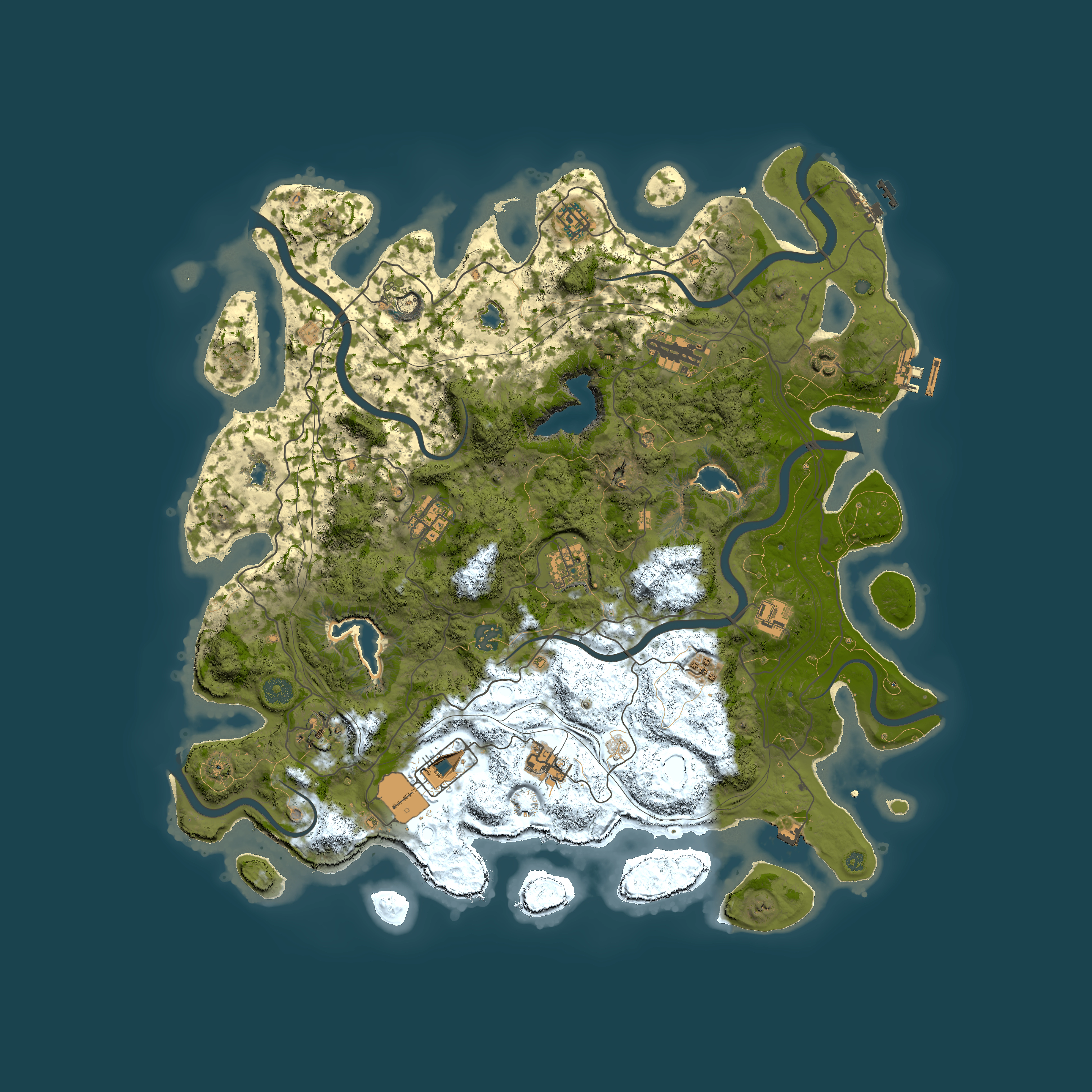 Full top-down render of Rust map seed 966289524, 4500x4500m