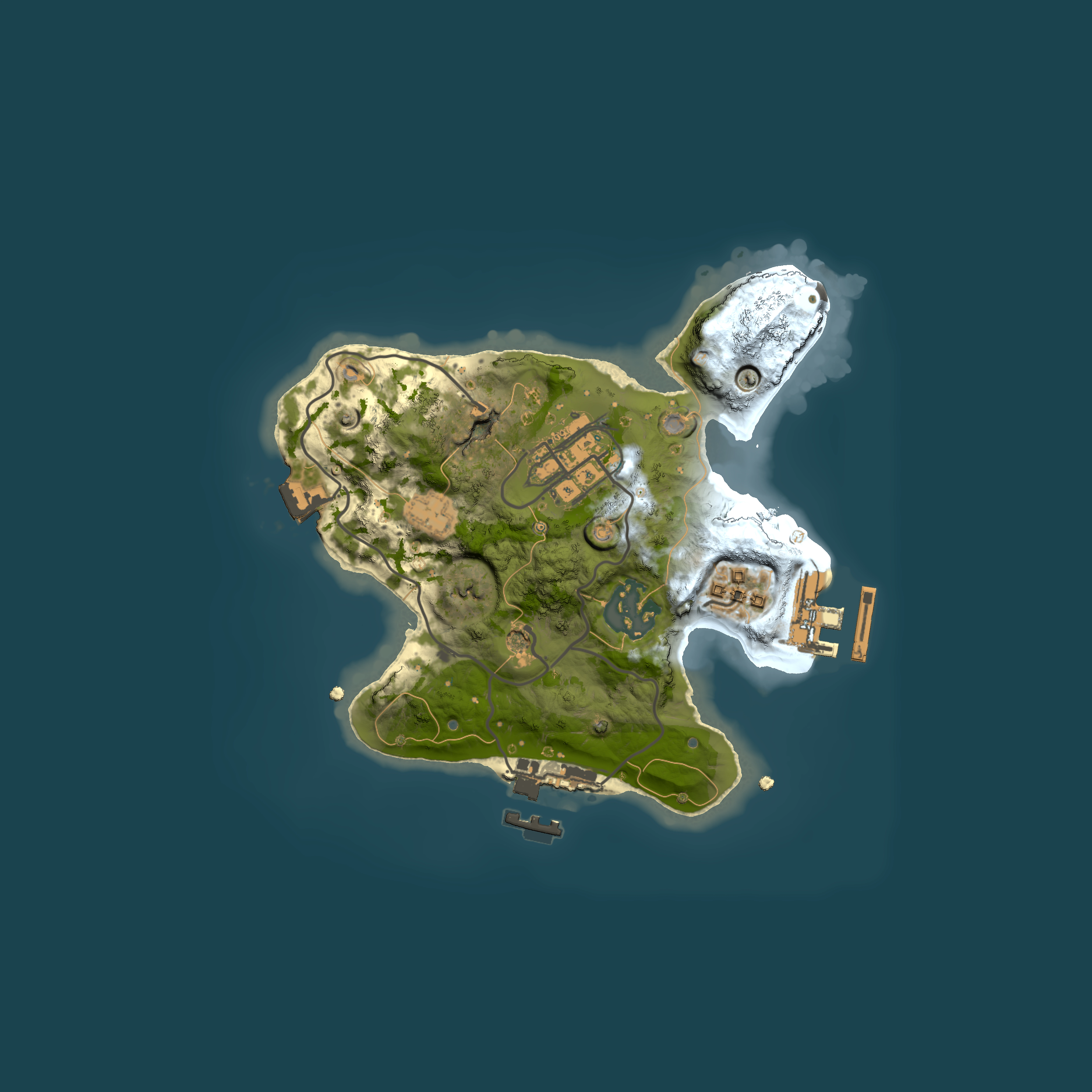 Full top-down render of Rust map seed 1724223298, 2000x2000m