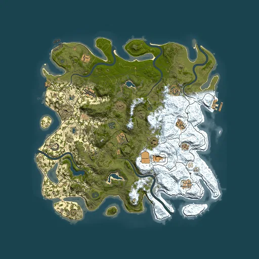 Rust map seed 970434151, 4500x4500m top-down preview