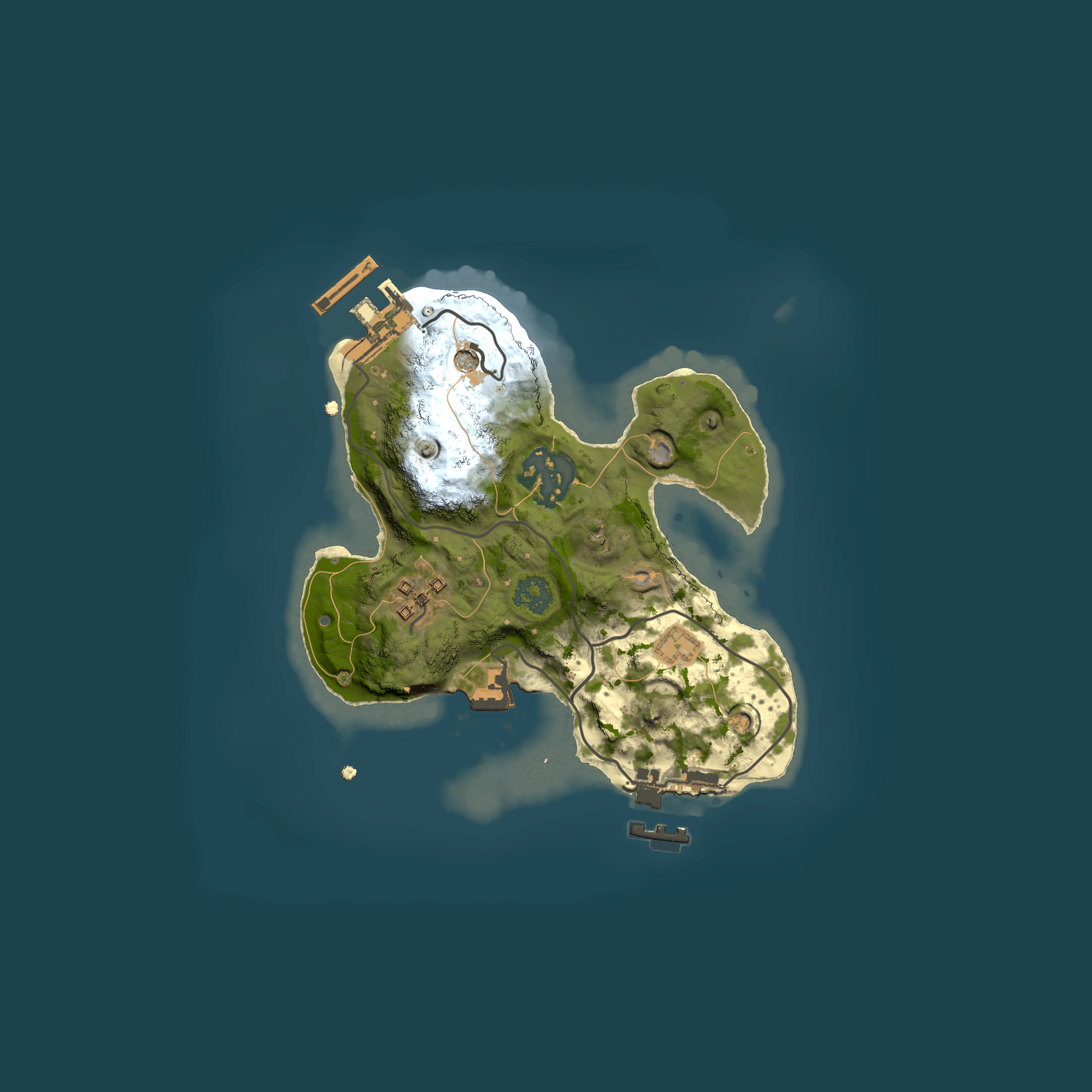 Full top-down render of Rust map seed 364832189, 2000x2000m