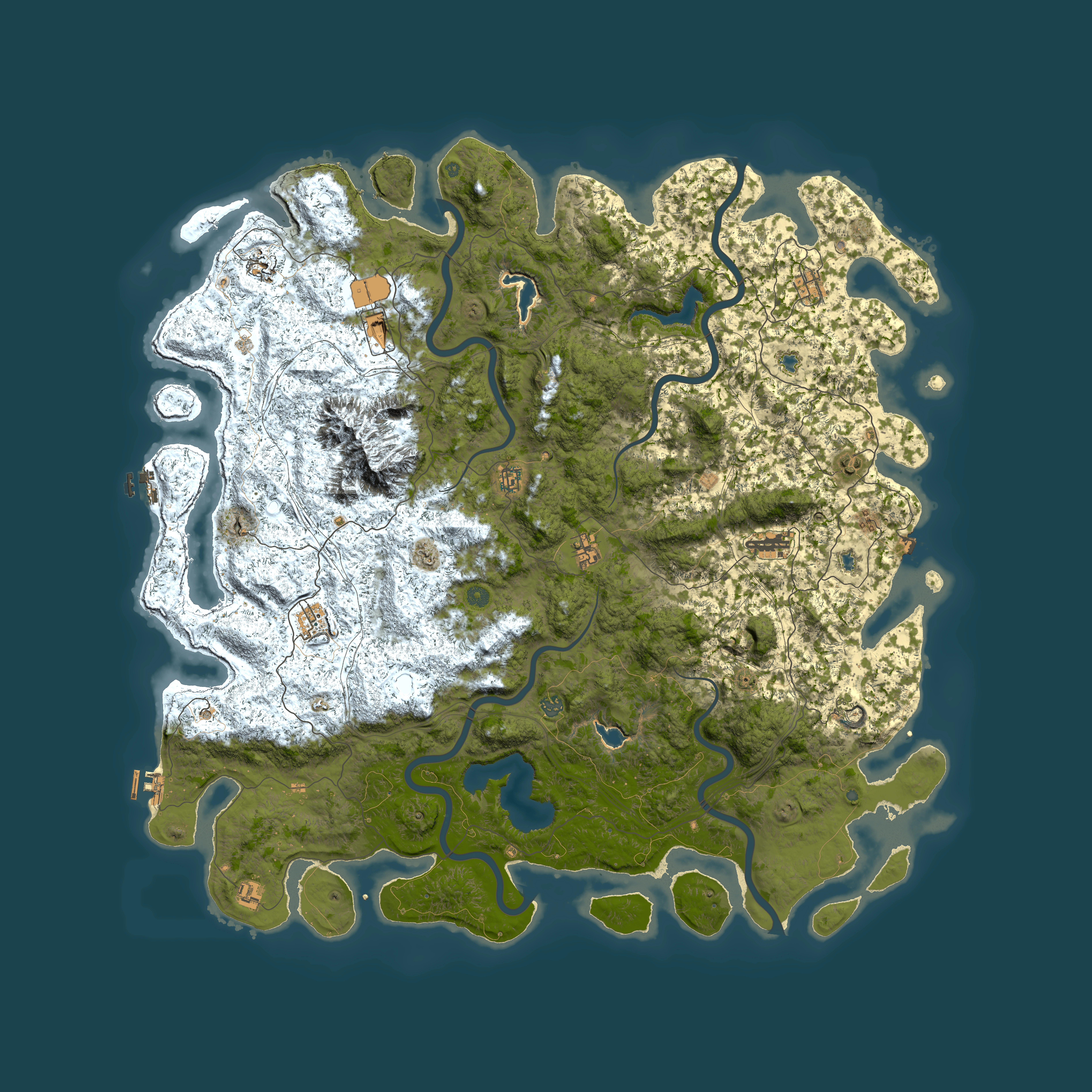 Full top-down render of Rust map seed 1027834987, 6000x6000m