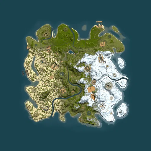 Rust map seed 158254183, 4000x4000m top-down preview
