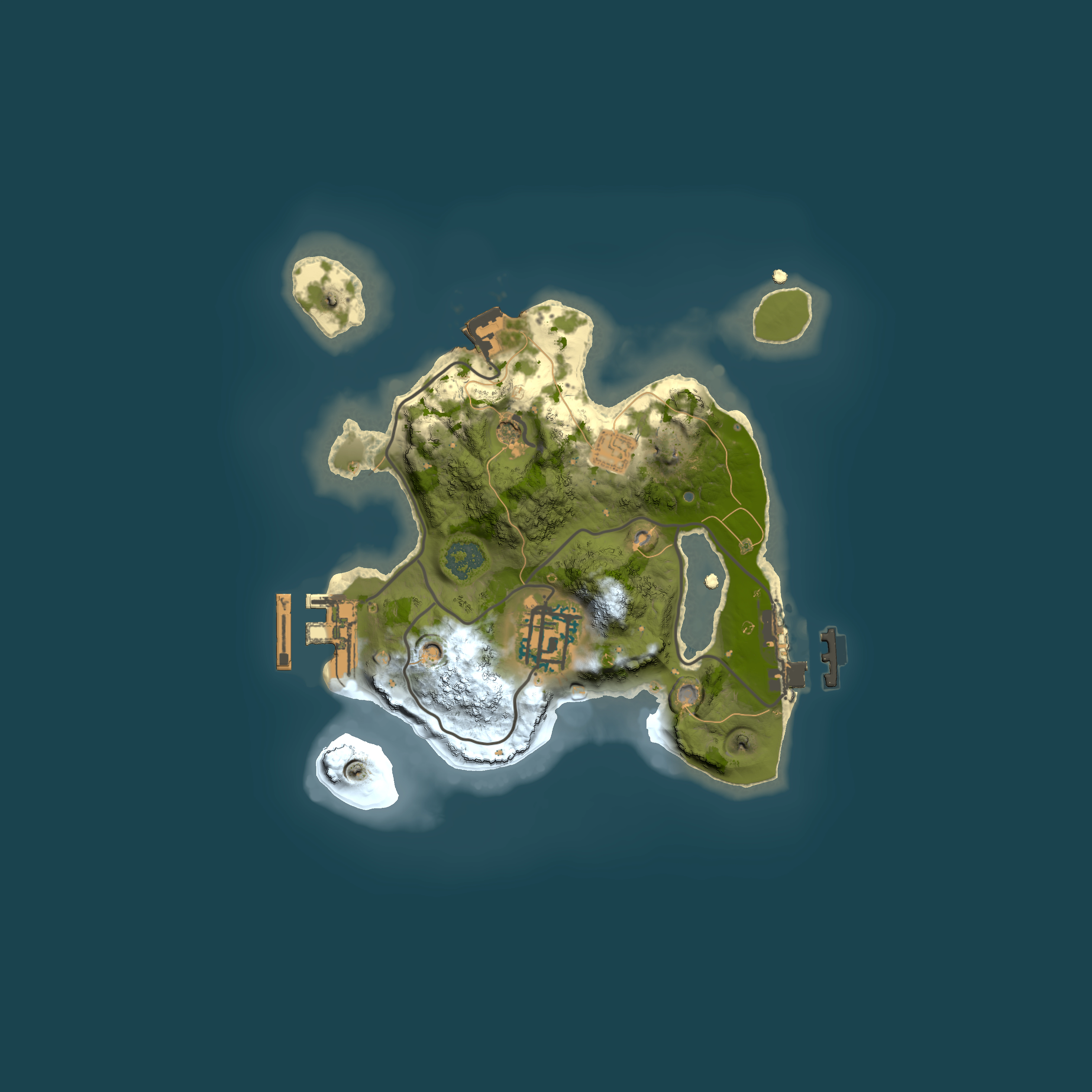 Full top-down render of Rust map seed 1542369066, 2000x2000m