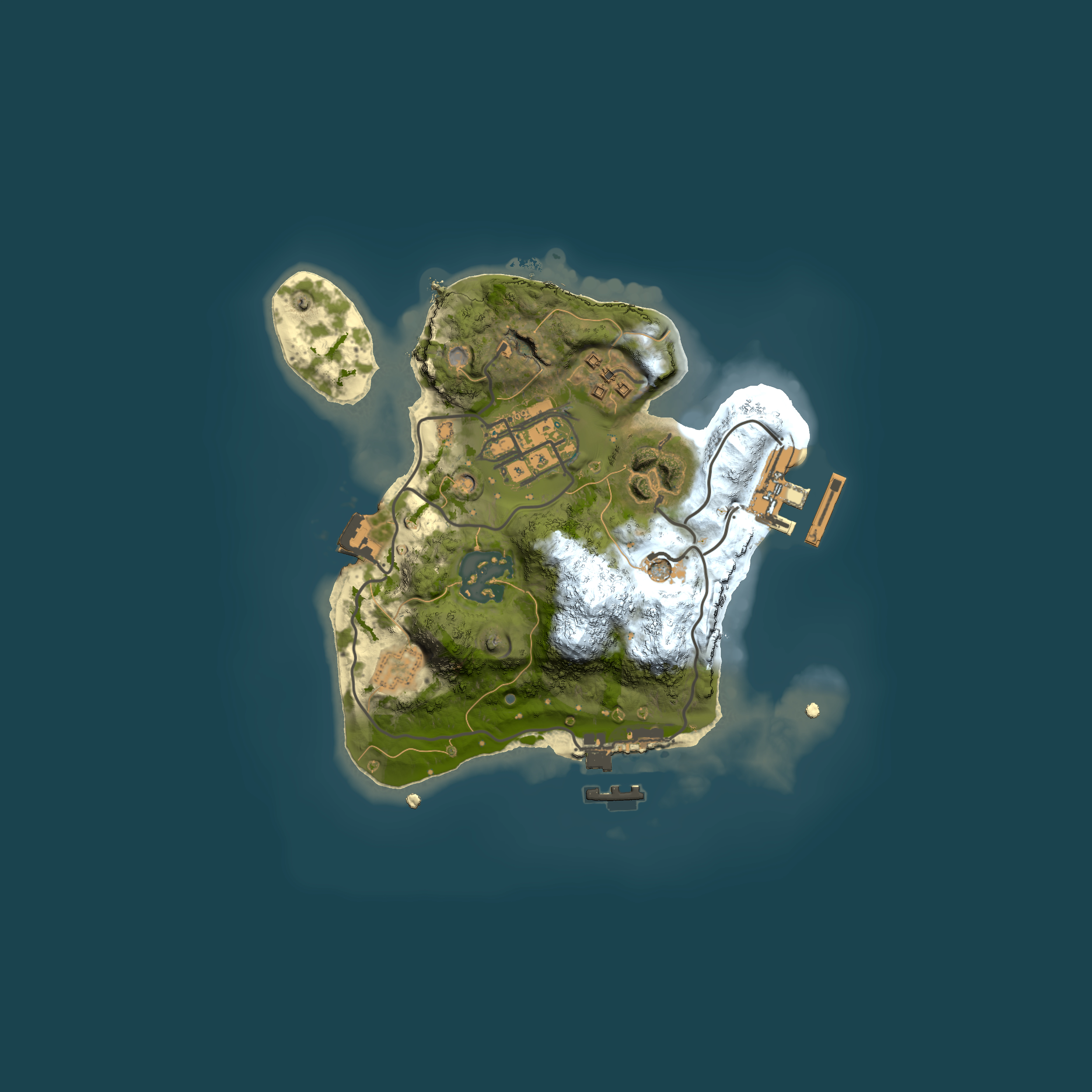 Full top-down render of Rust map seed 265653002, 2000x2000m