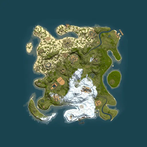 Rust map seed 758485423, 3500x3500m top-down preview