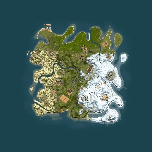 Rust map seed 1092249837, 3500x3500m top-down preview