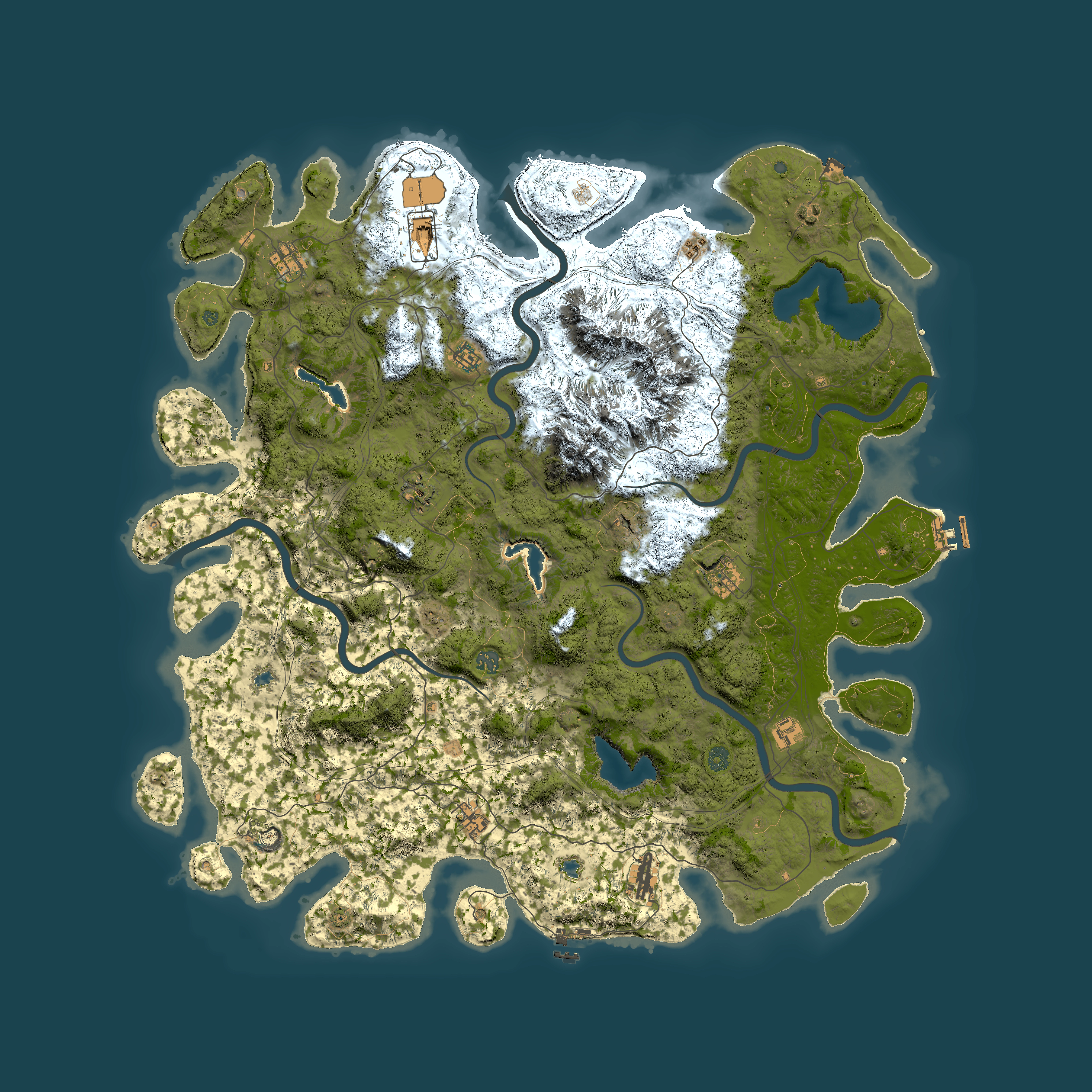 Full top-down render of Rust map seed 677275562, 5500x5500m