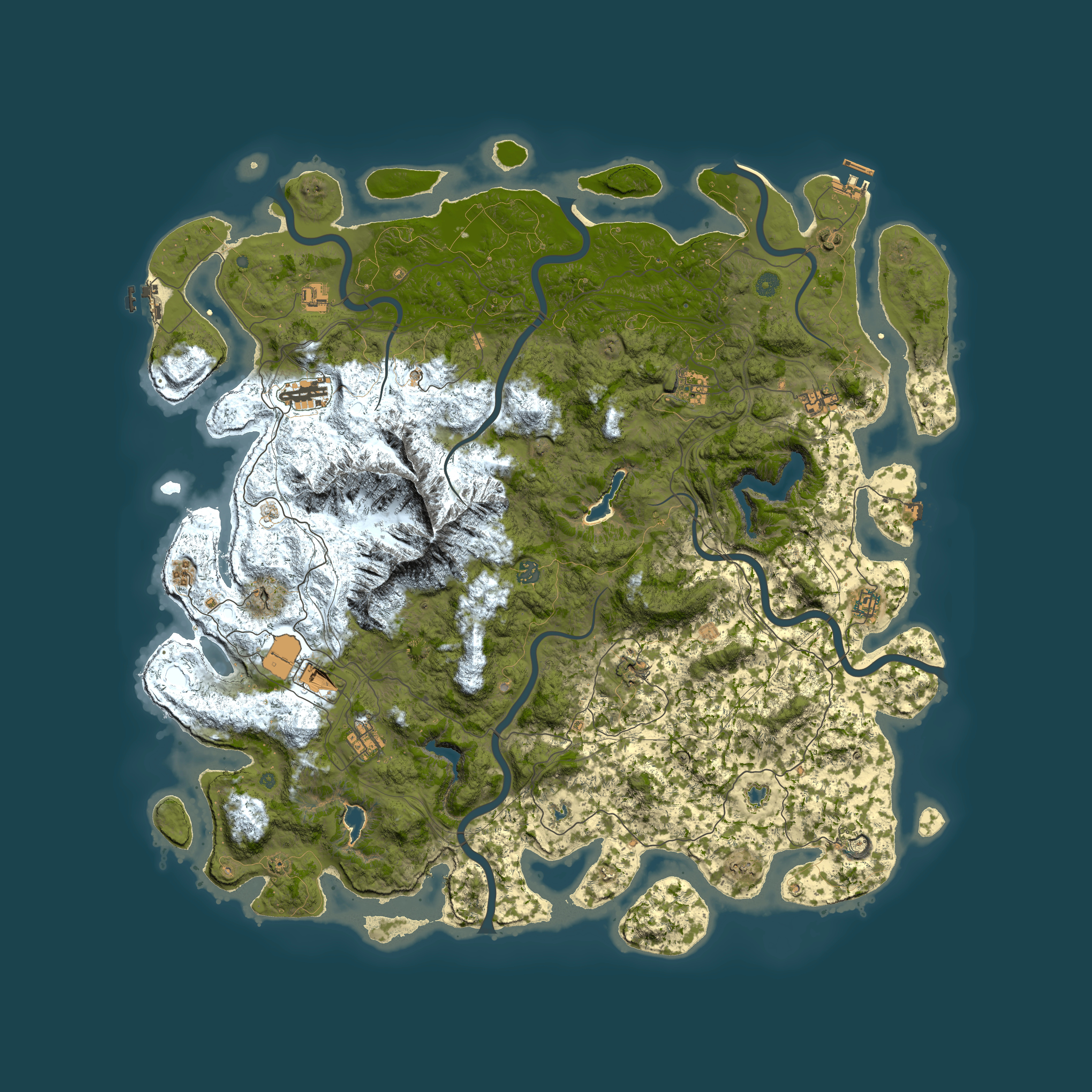 Full top-down render of Rust map seed 1654157826, 5500x5500m