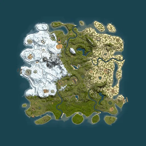 Rust map seed 632655366, 5000x5000m top-down preview