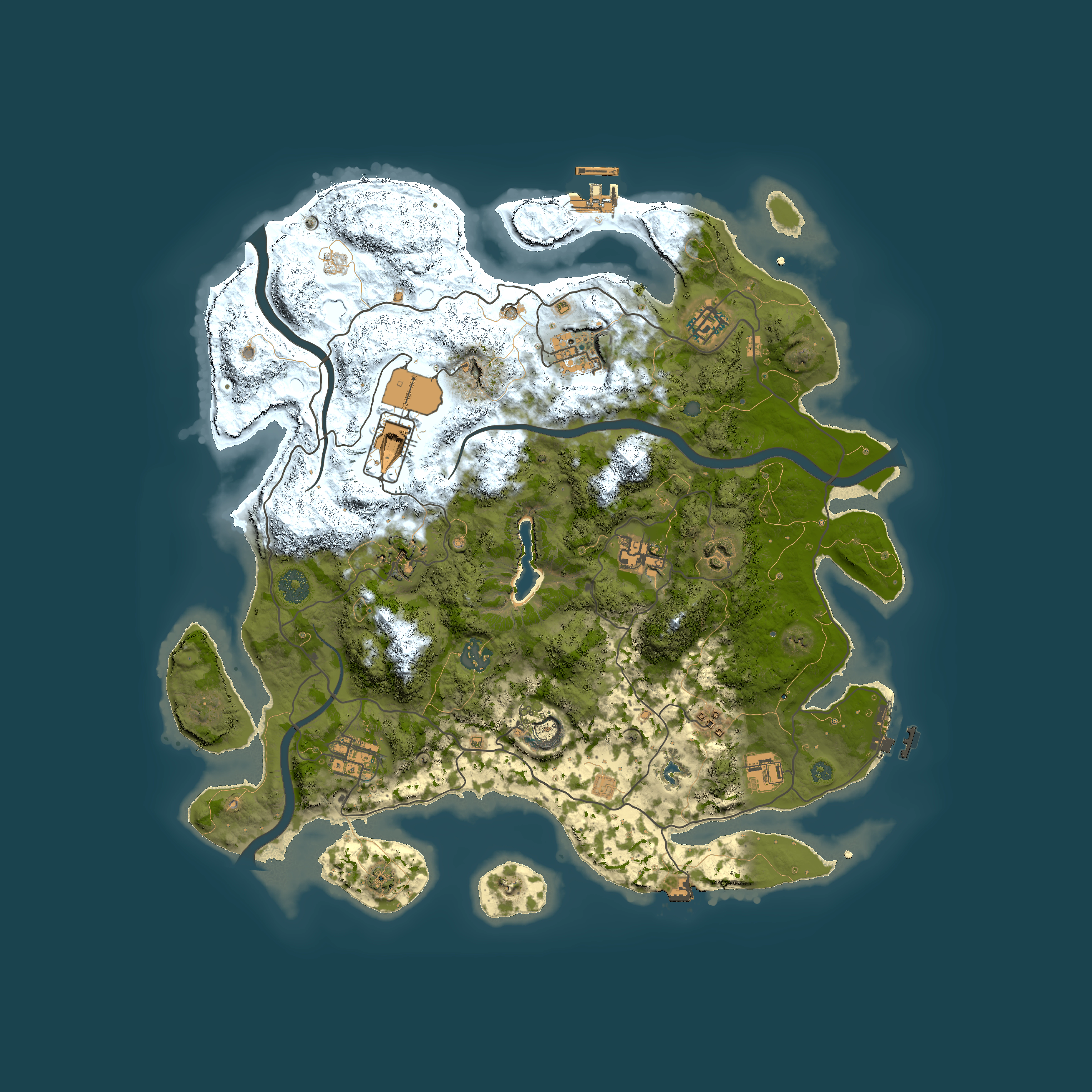 Full top-down render of Rust map seed 1088062090, 4000x4000m