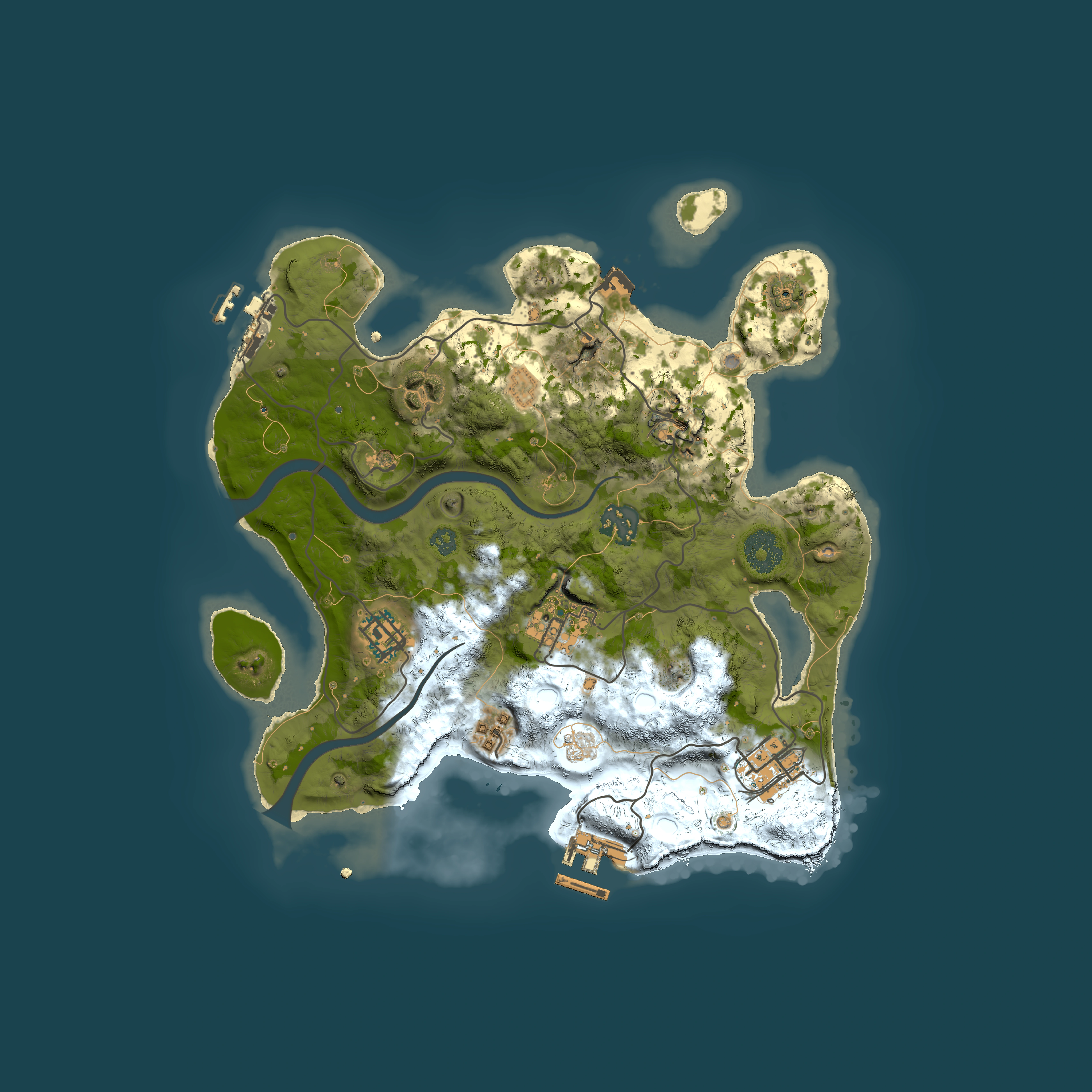 Full top-down render of Rust map seed 1828630082, 3000x3000m