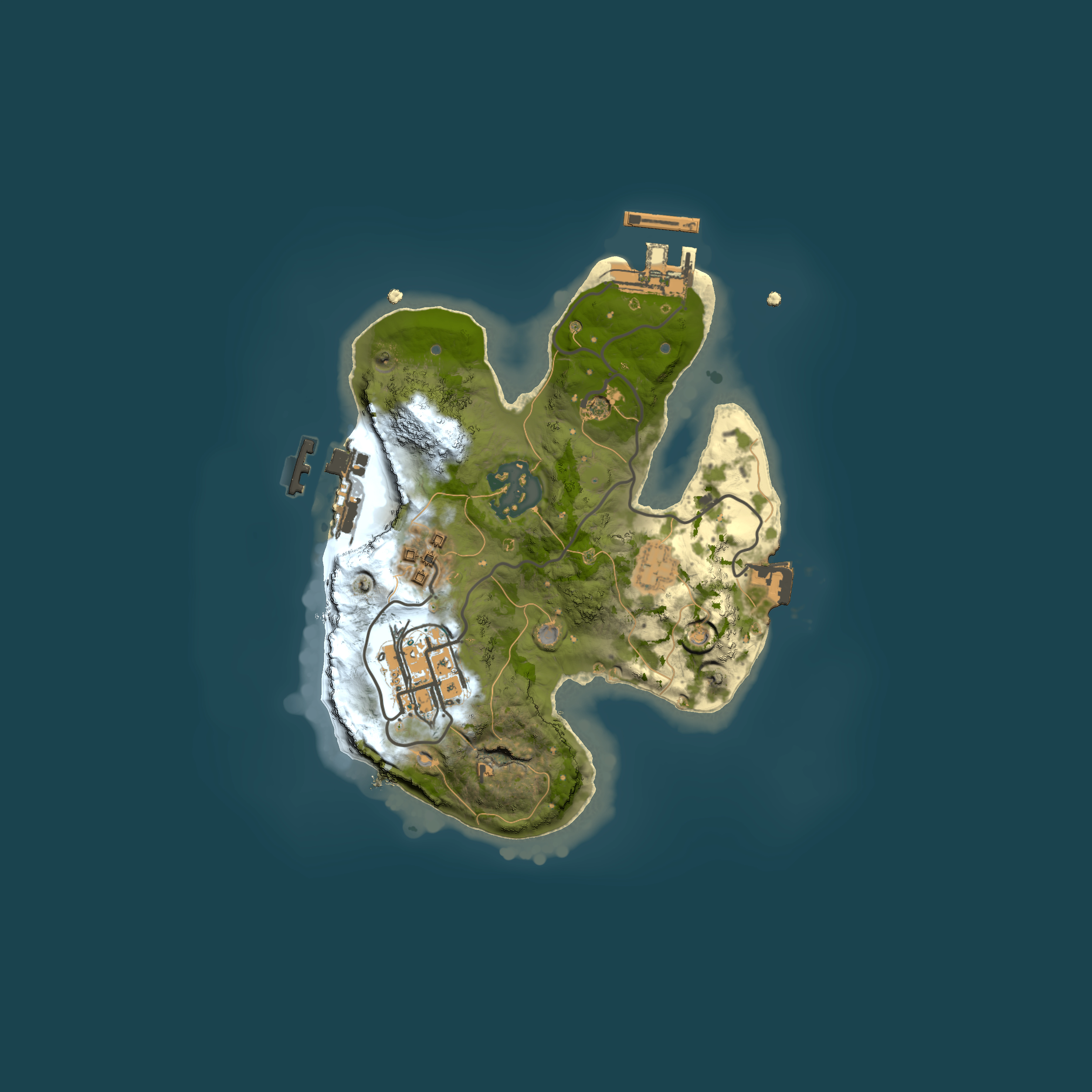 Full top-down render of Rust map seed 1761045633, 2000x2000m