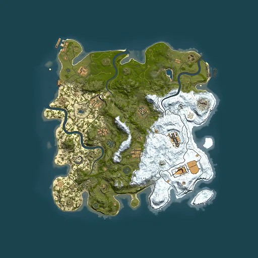 Rust map seed 1626674304, 4000x4000m top-down preview