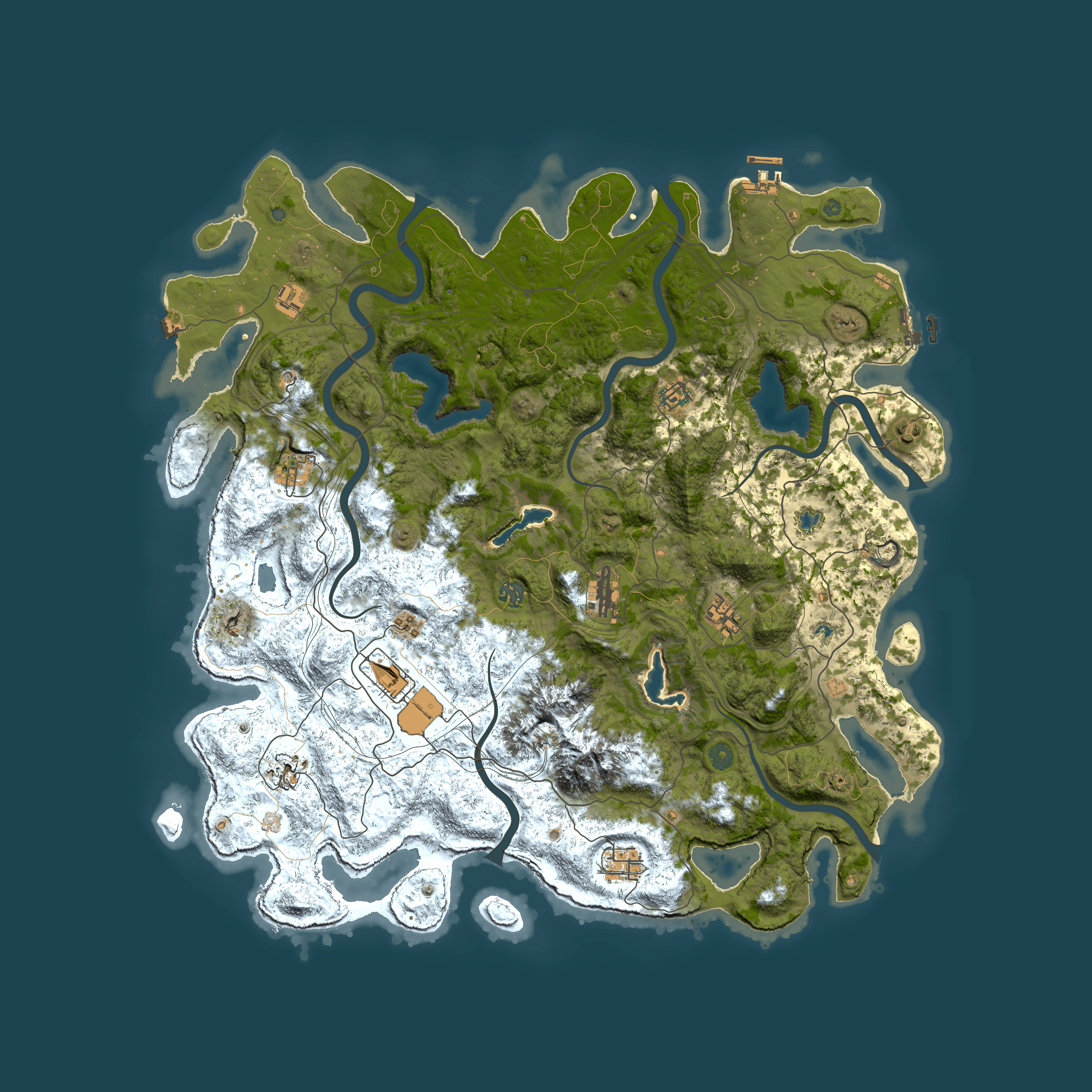 Full top-down render of Rust map seed 1166394304, 5000x5000m