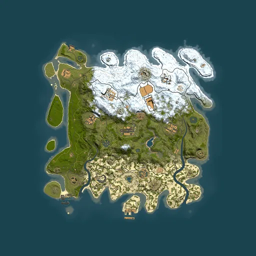 Rust map seed 1207311089, 4000x4000m top-down preview
