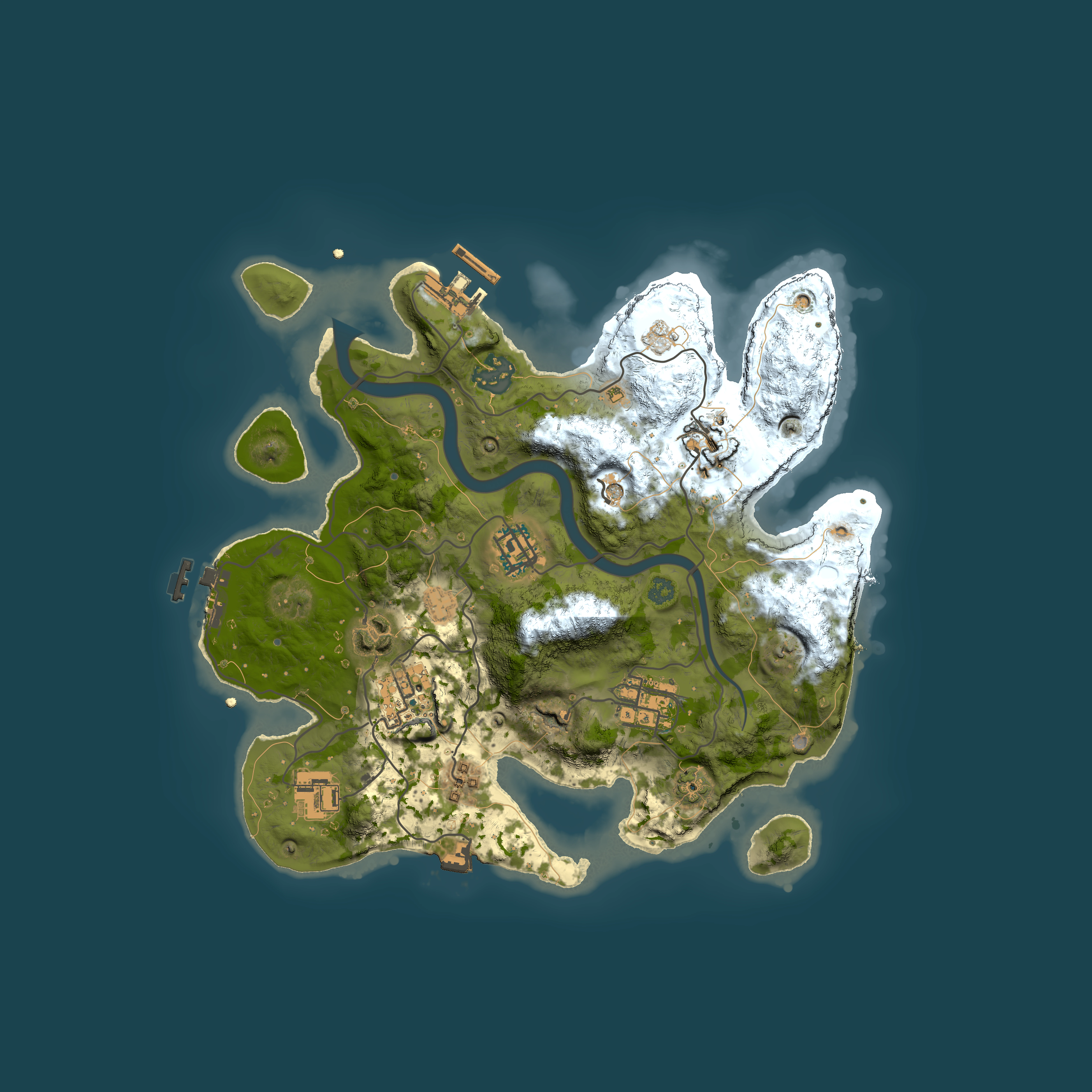 Full top-down render of Rust map seed 1403247539, 3000x3000m
