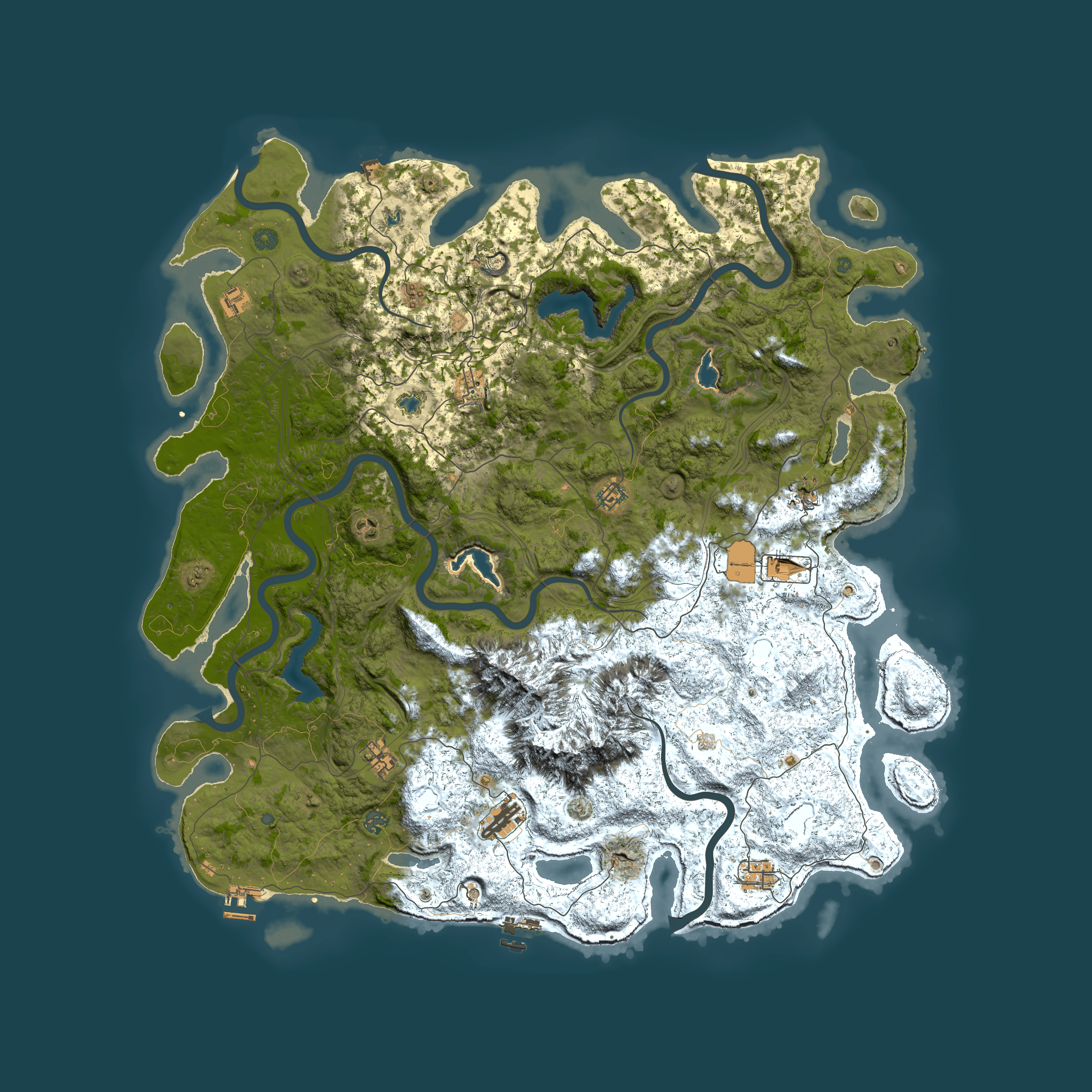 Full top-down render of Rust map seed 2077817138, 5500x5500m