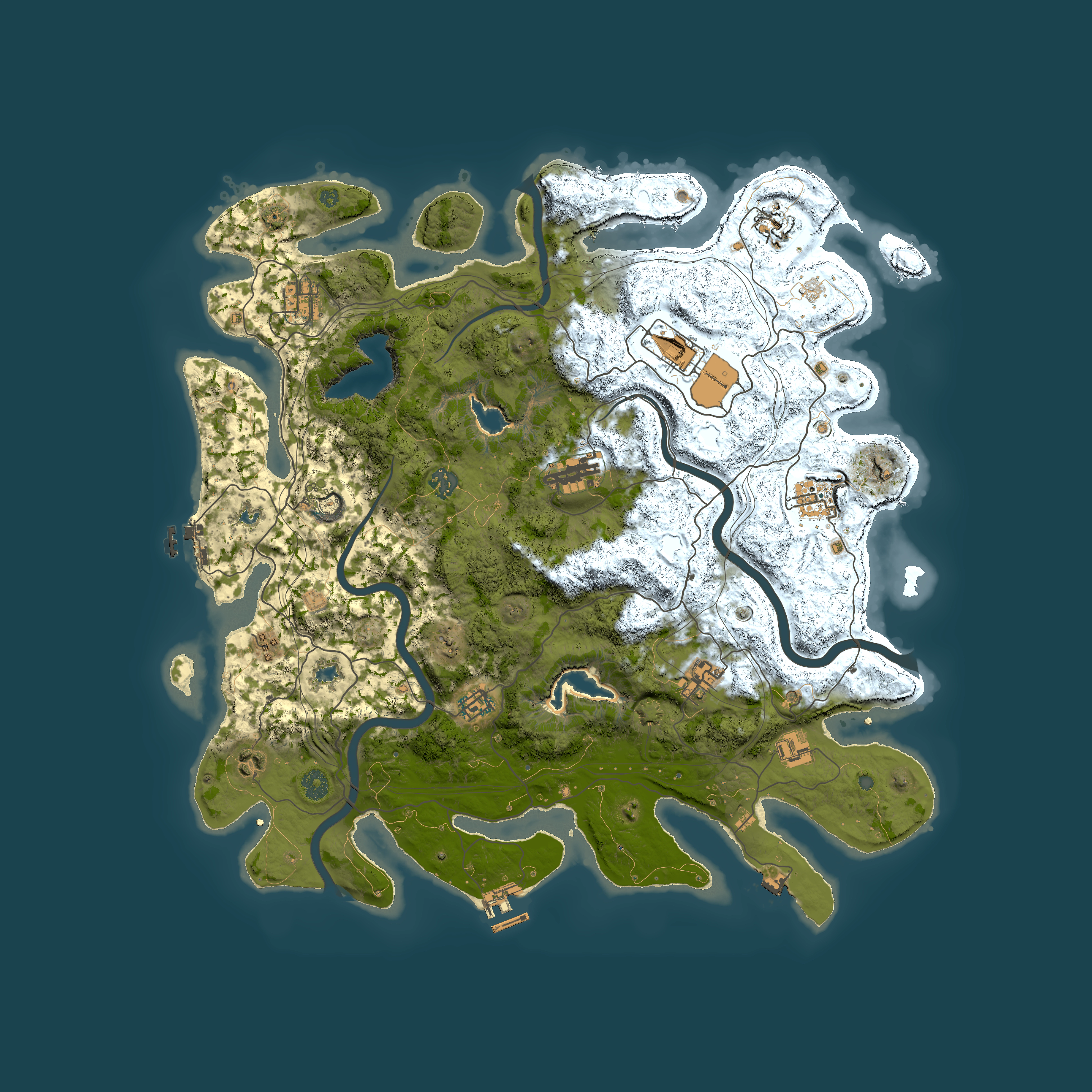Full top-down render of Rust map seed 1296879234, 4500x4500m