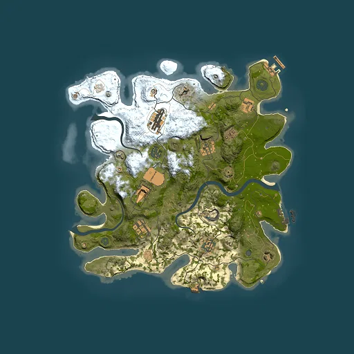Rust map seed 1140381616, 3500x3500m top-down preview