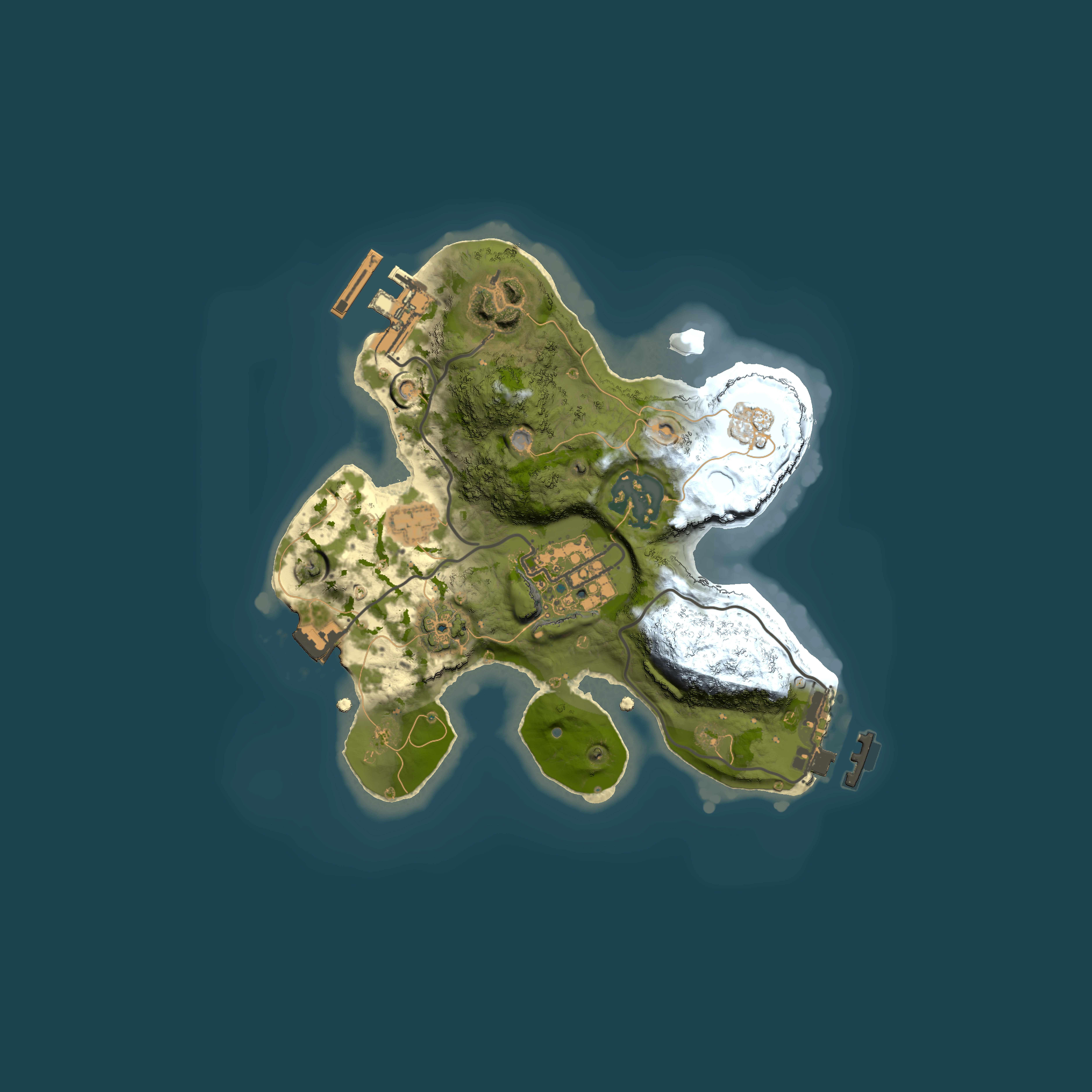 Full top-down render of Rust map seed 1861569546, 2000x2000m