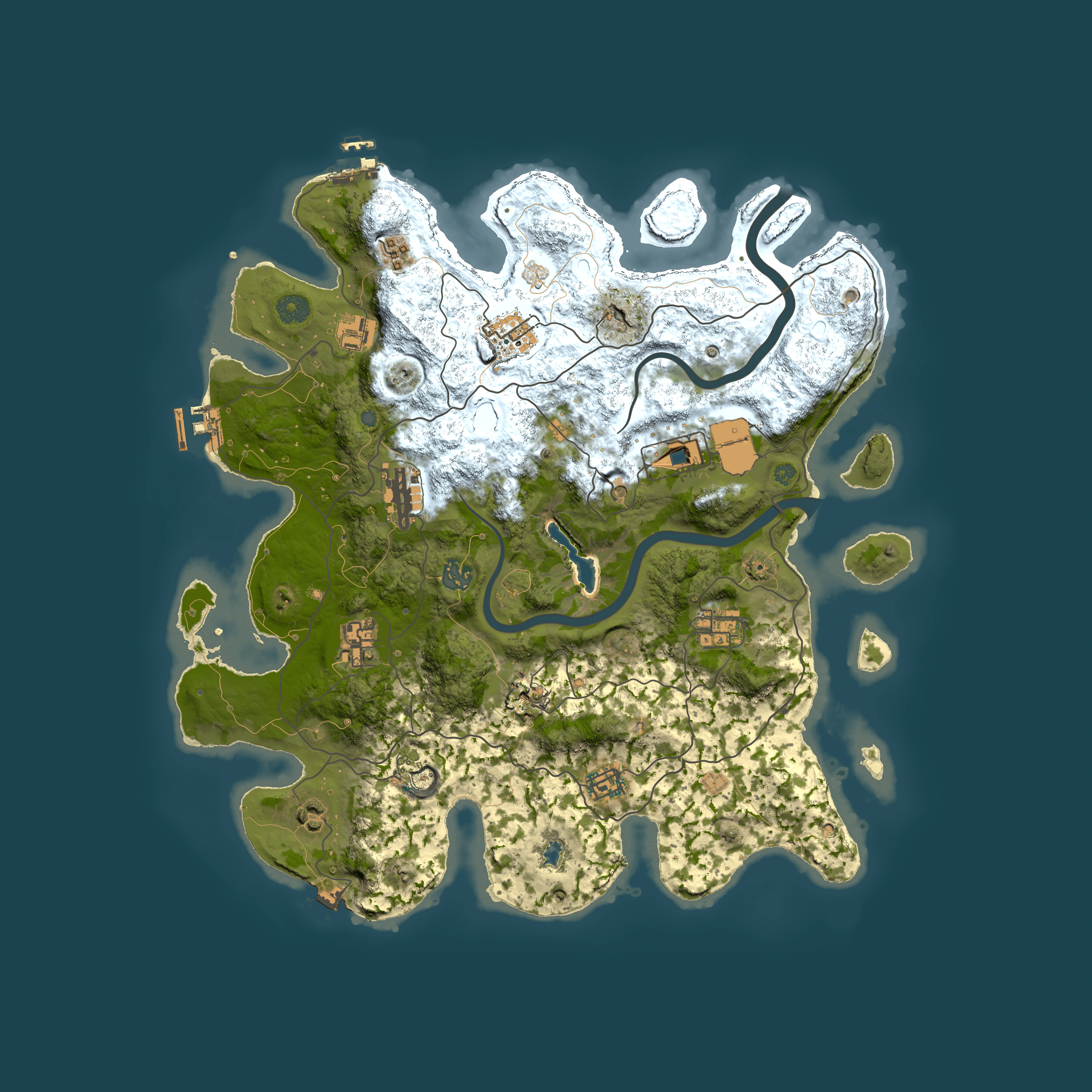 Full top-down render of Rust map seed 876148338, 4000x4000m