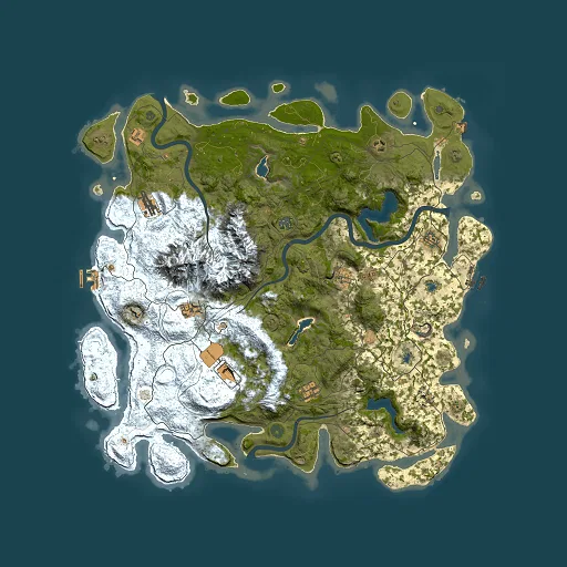 Rust map seed 1727895086, 5000x5000m top-down preview