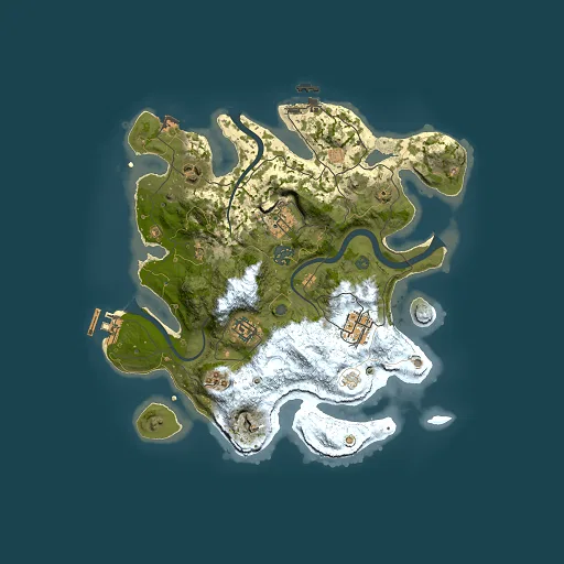 Rust map seed 1247398537, 3000x3000m top-down preview