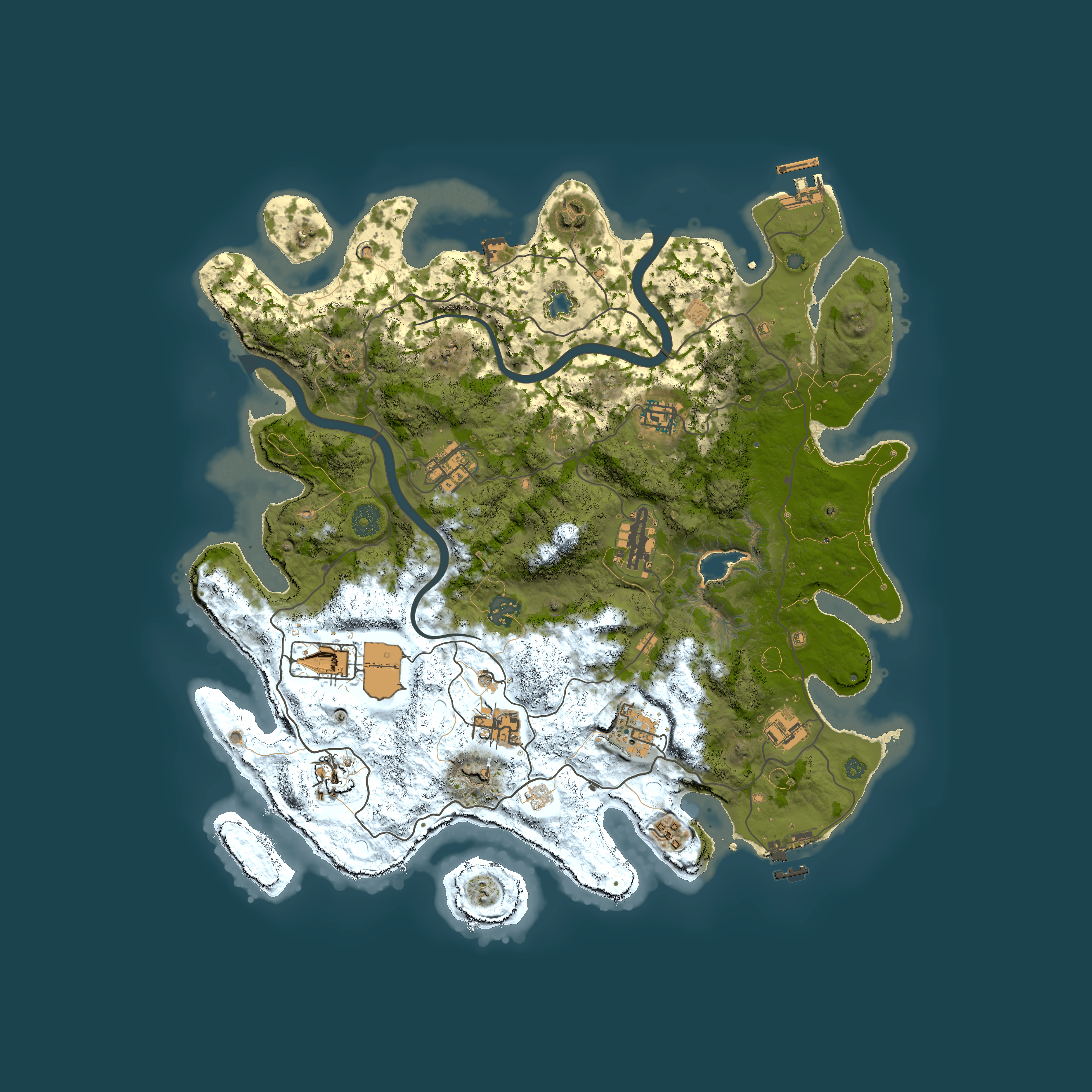 Full top-down render of Rust map seed 1155654554, 4000x4000m
