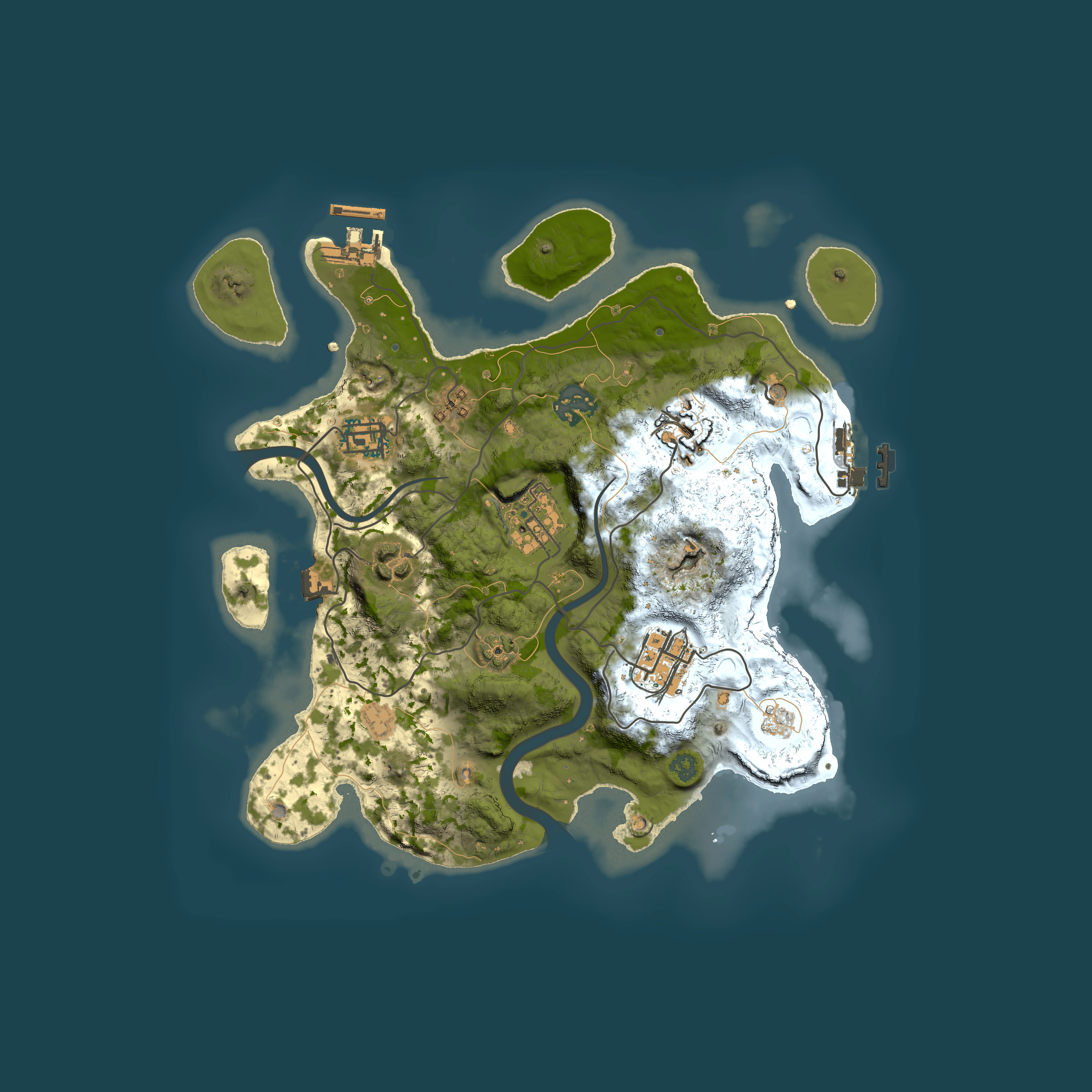 Full top-down render of Rust map seed 1449511871, 3000x3000m