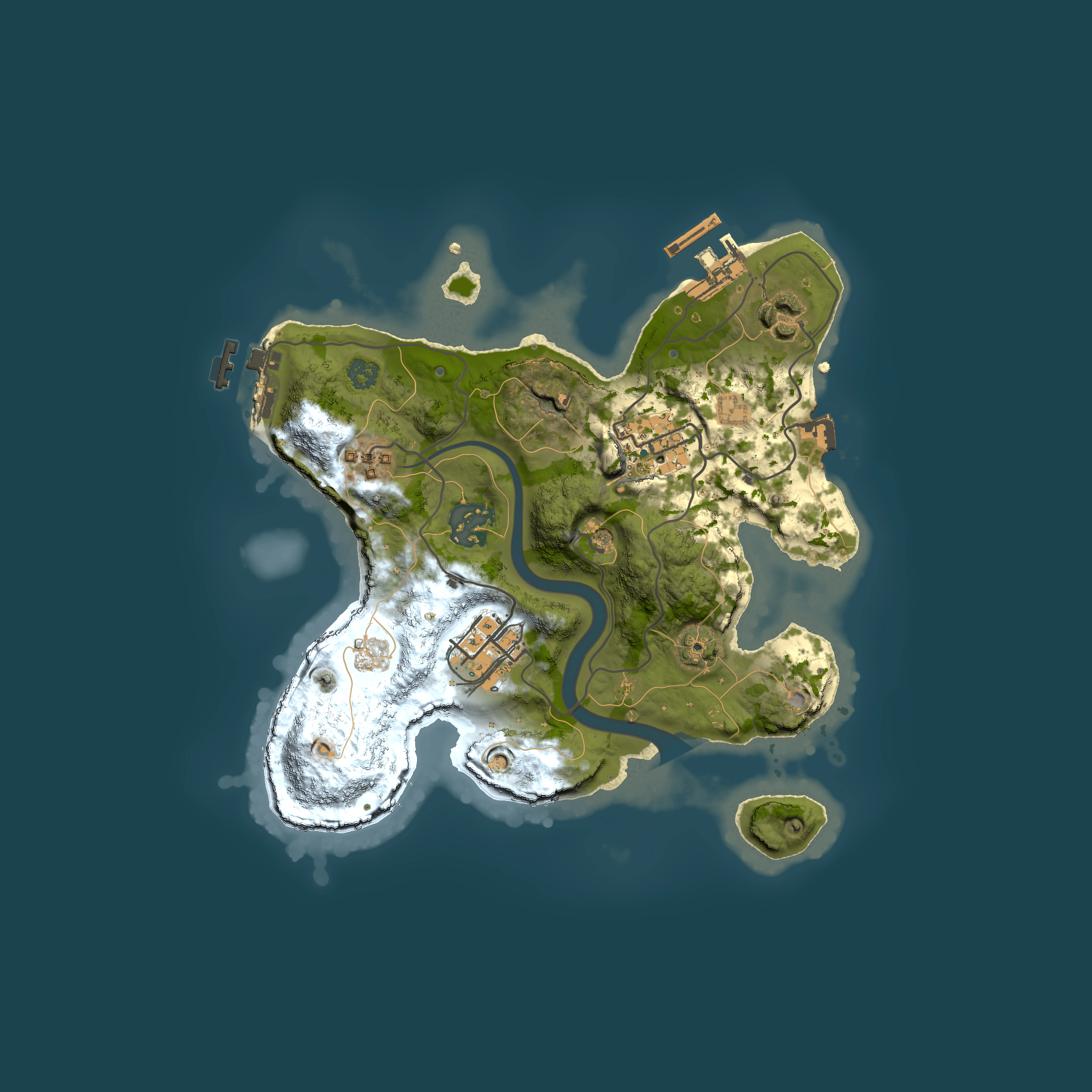 Full top-down render of Rust map seed 1287975935, 2500x2500m