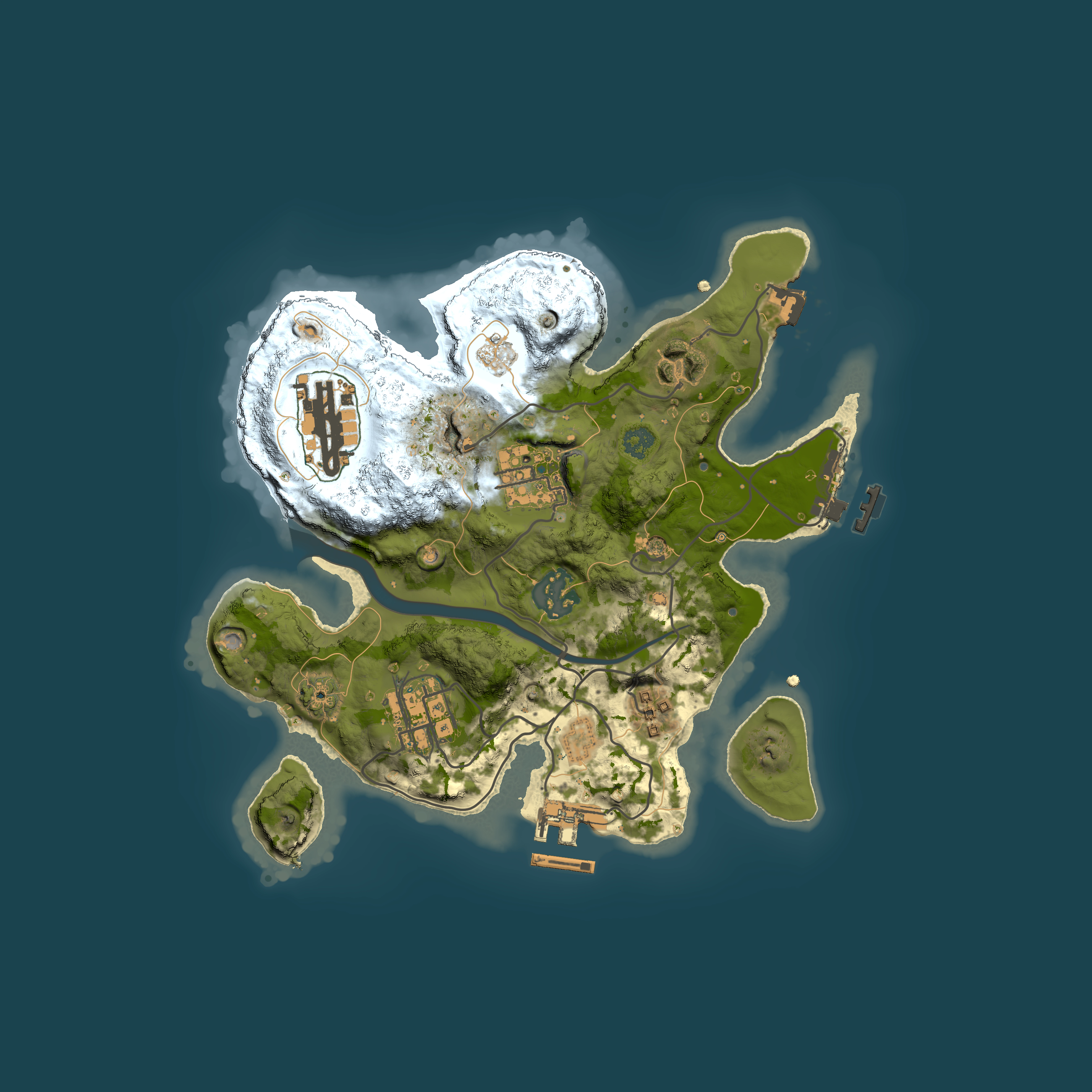 Full top-down render of Rust map seed 1227975002, 2500x2500m