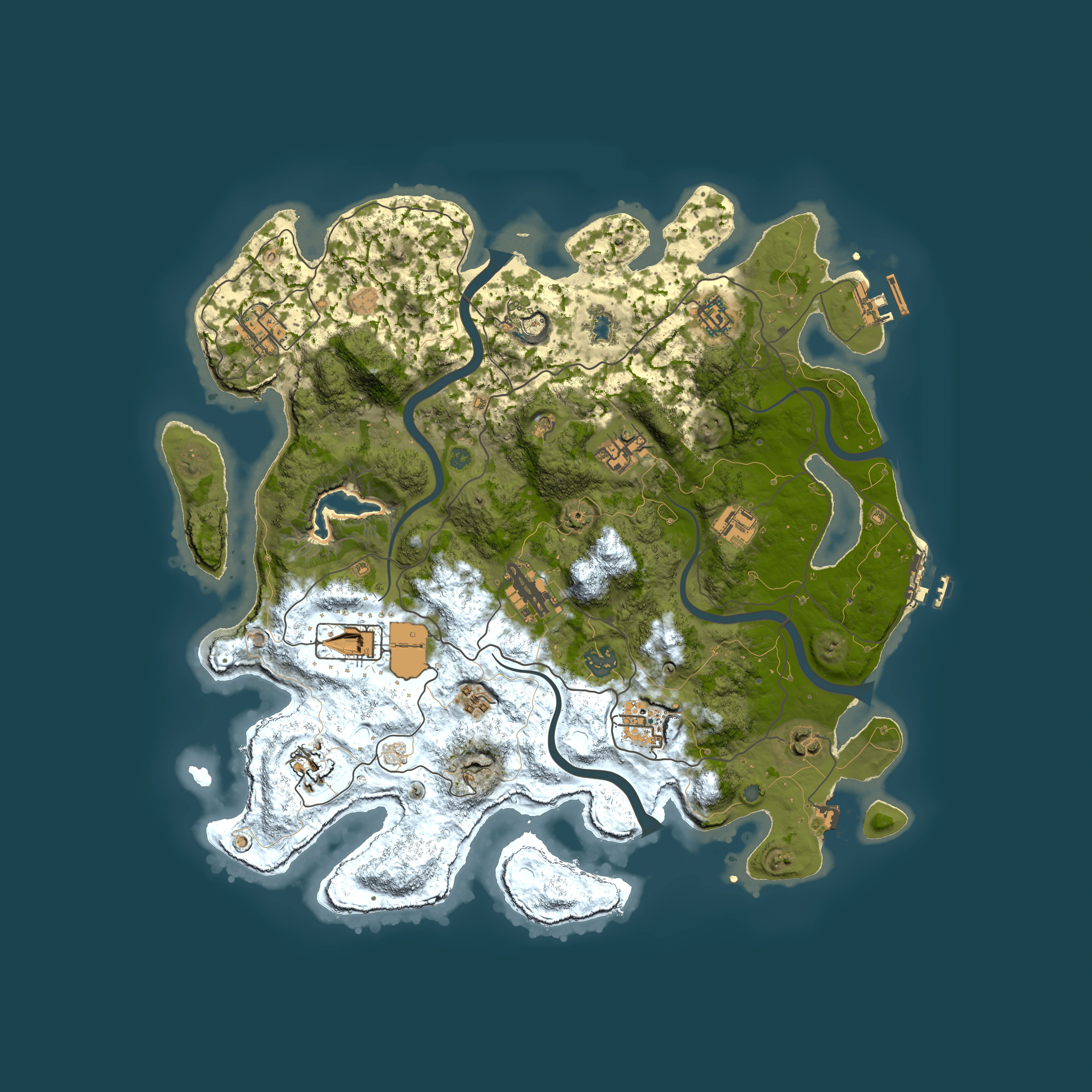 Full top-down render of Rust map seed 607543155, 4000x4000m