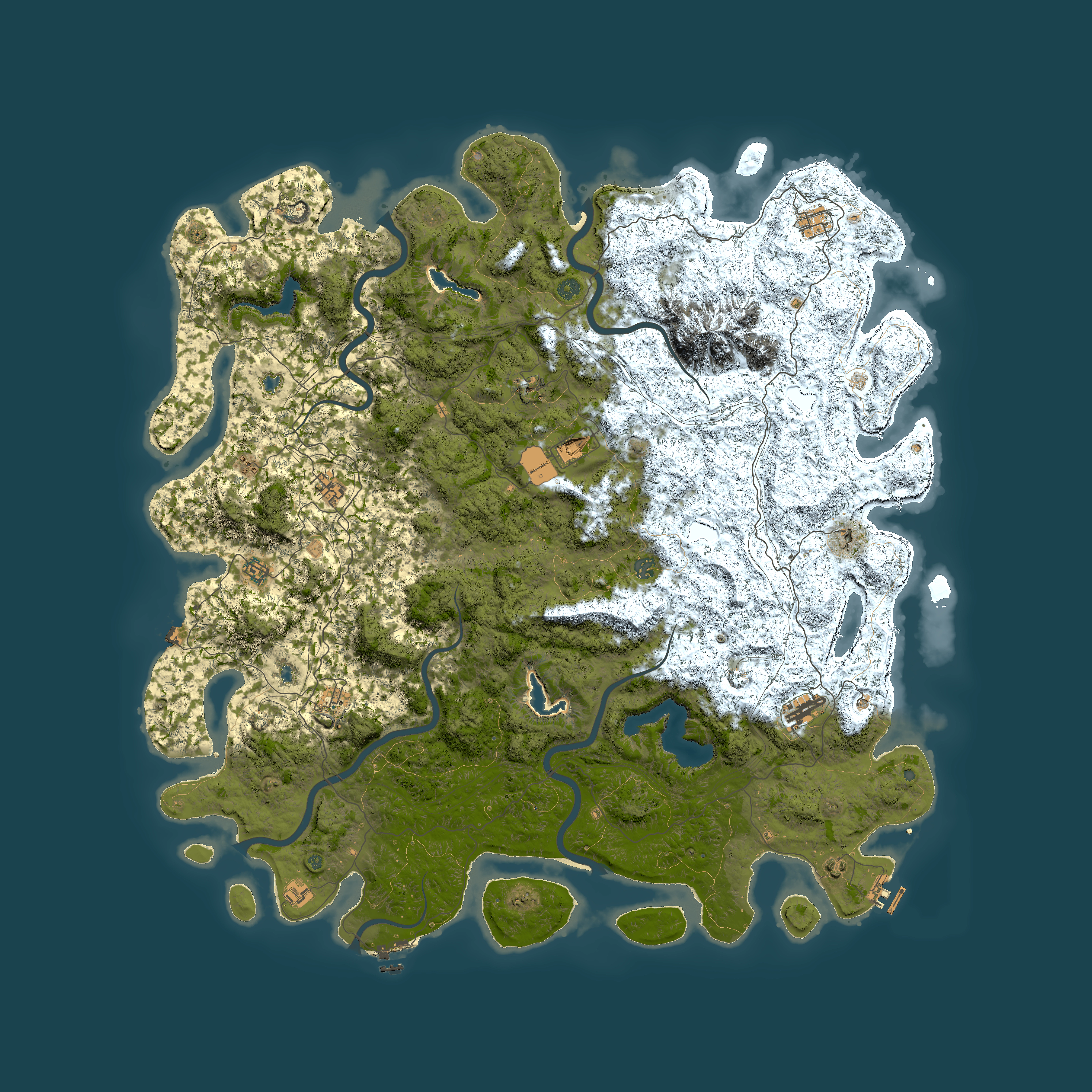 Full top-down render of Rust map seed 1609921439, 6000x6000m