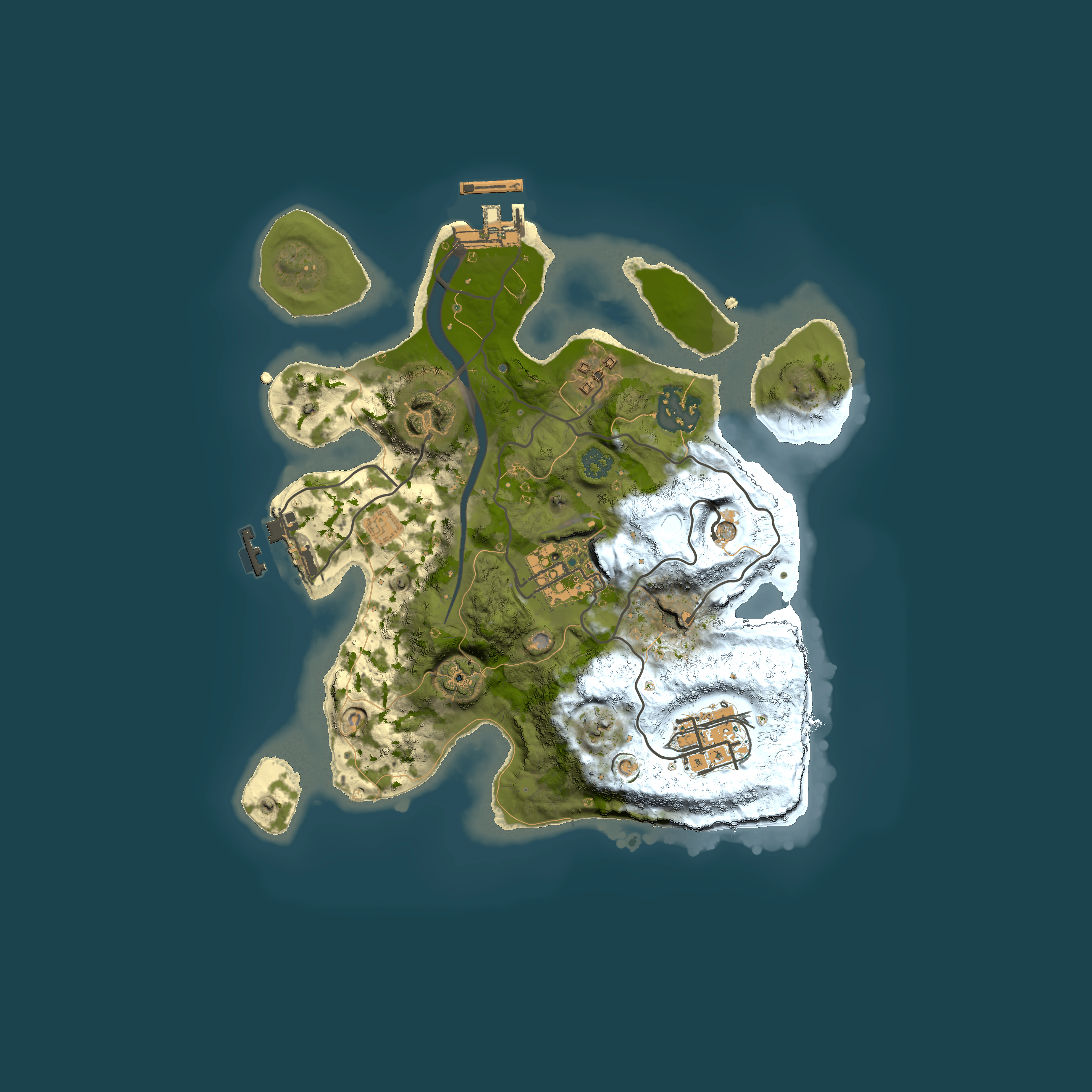 Full top-down render of Rust map seed 1311406671, 2500x2500m