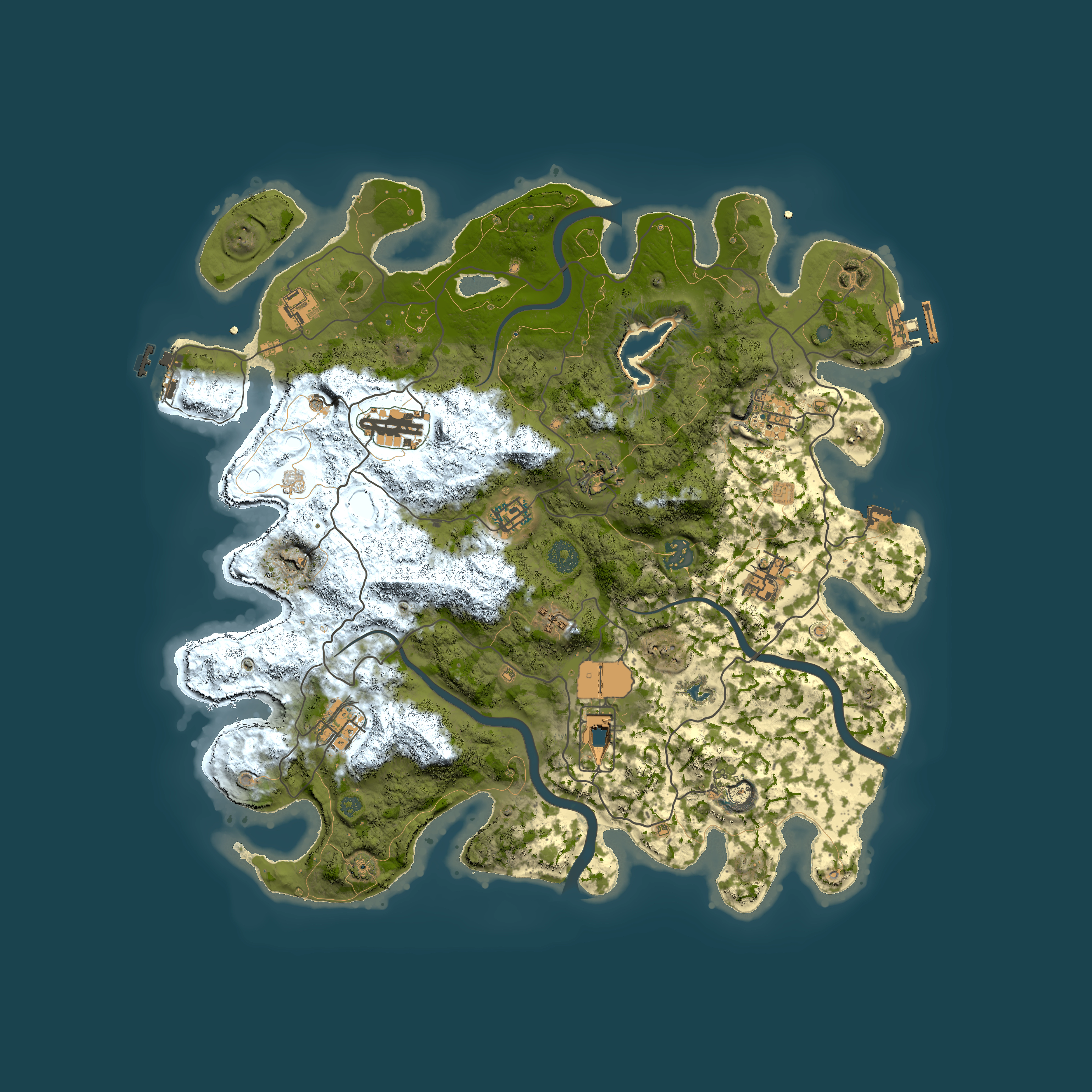 Full top-down render of Rust map seed 623801236, 4000x4000m