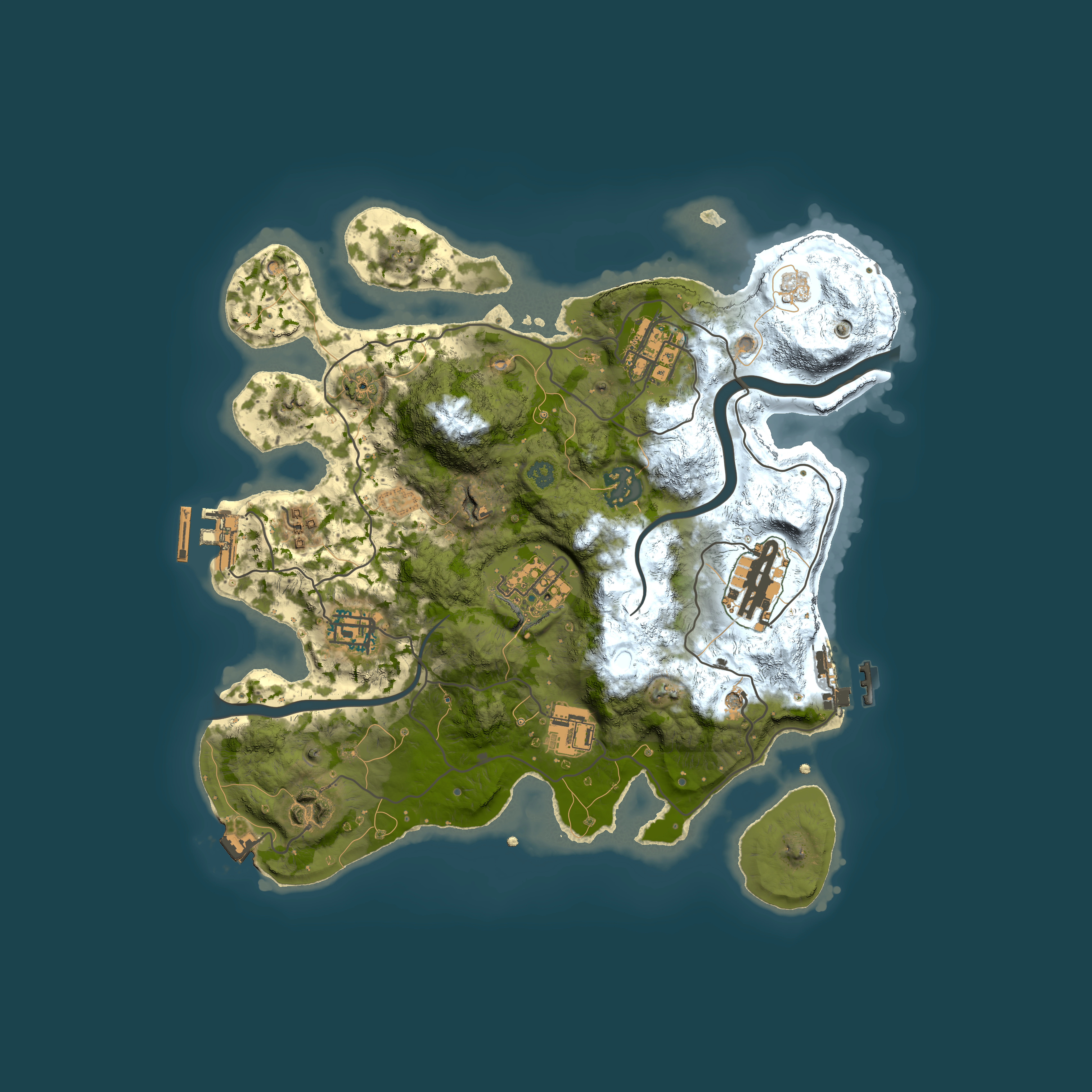 Full top-down render of Rust map seed 1201480552, 3000x3000m