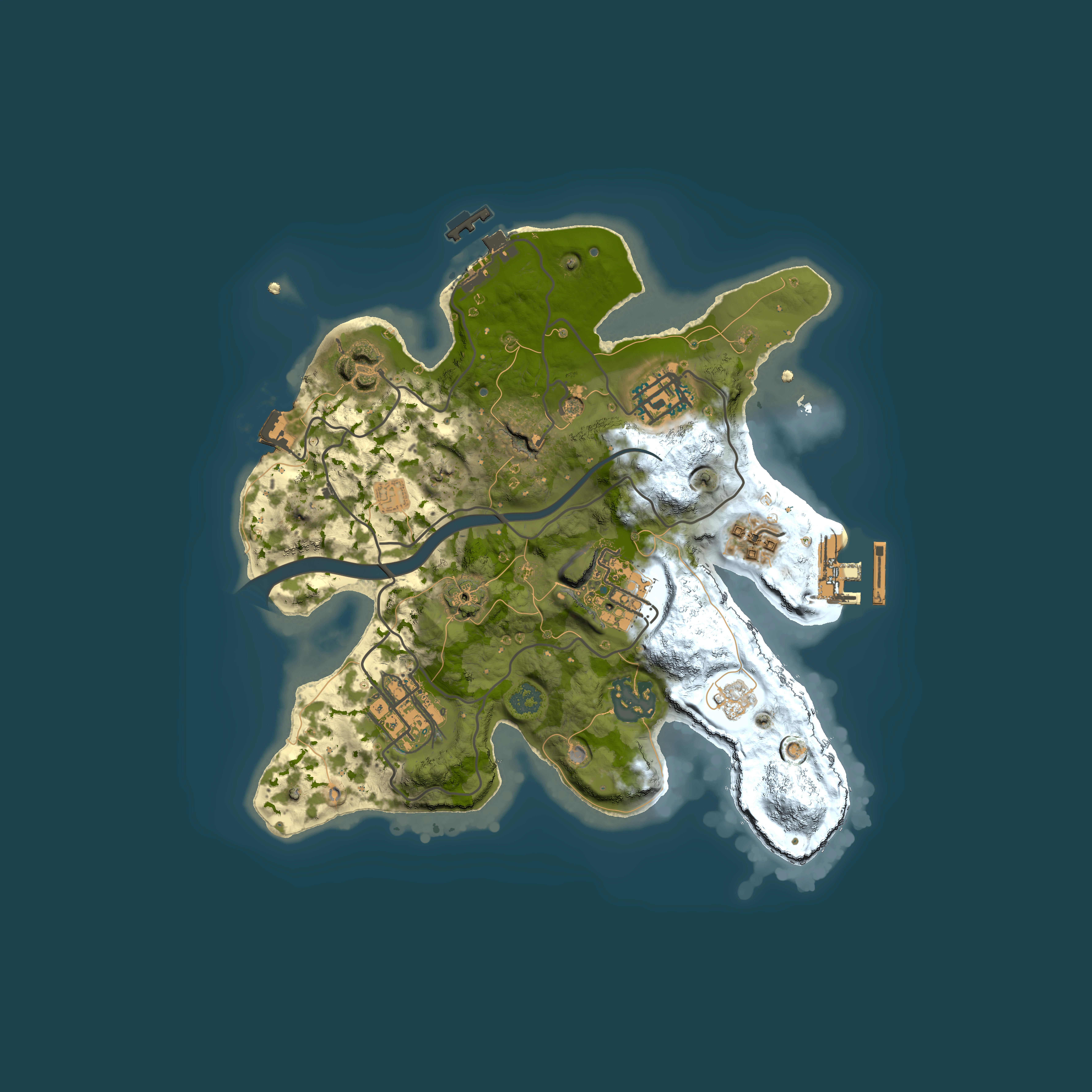 Full top-down render of Rust map seed 217613557, 2500x2500m