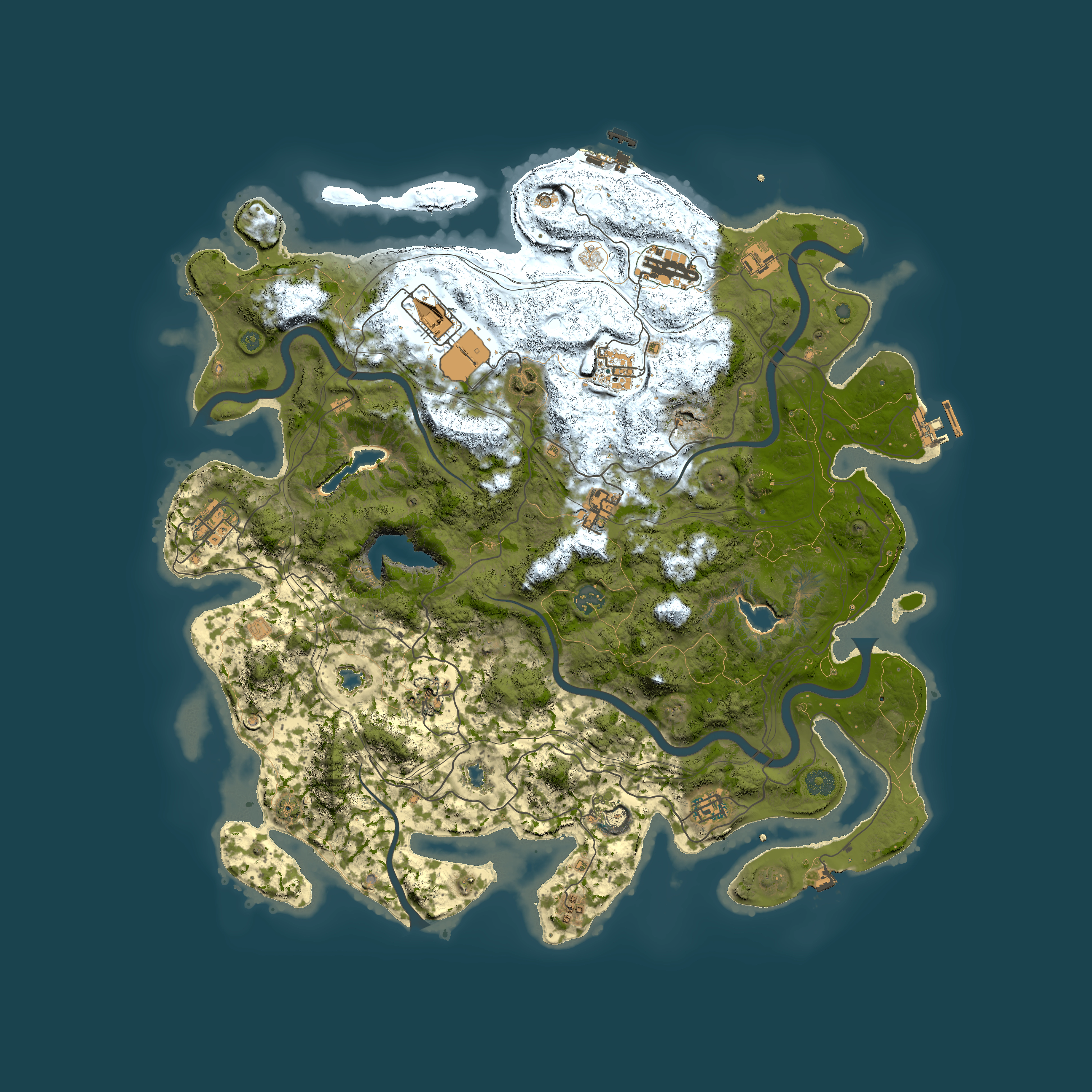 Full top-down render of Rust map seed 440414166, 4500x4500m