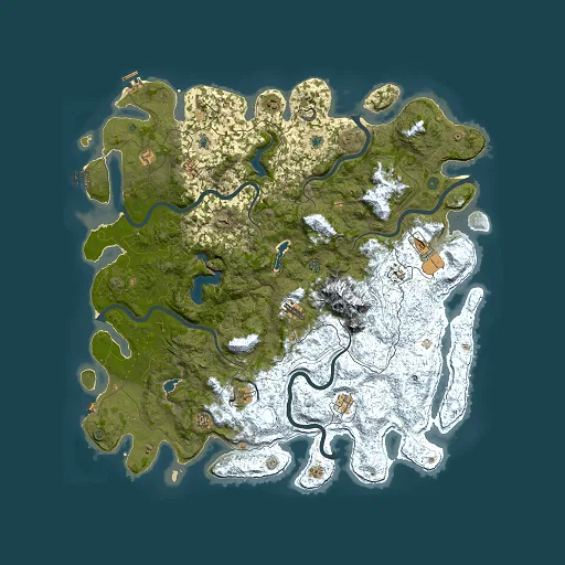 Rust map seed 422516499, 5500x5500m top-down preview