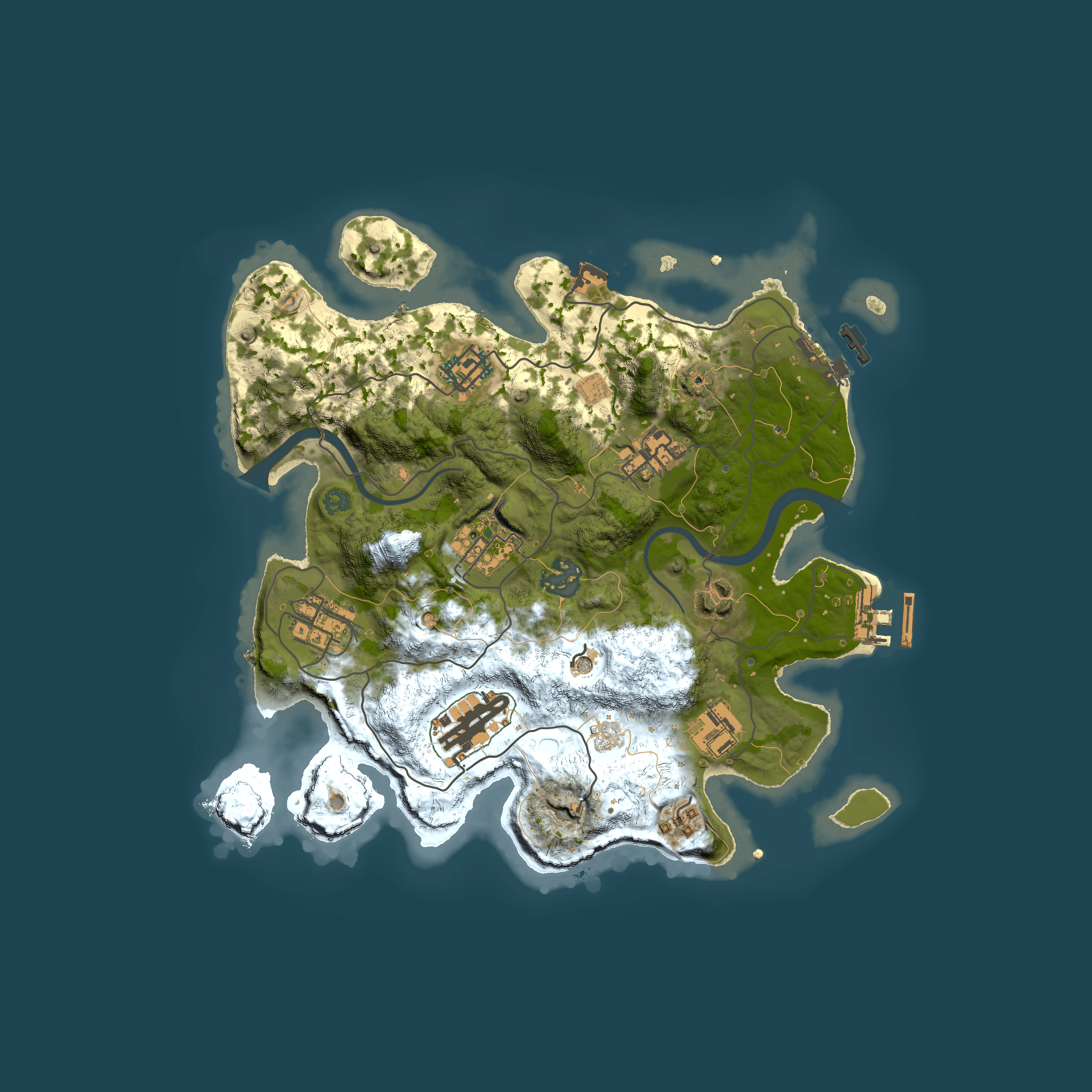 Full top-down render of Rust map seed 1916933032, 3000x3000m