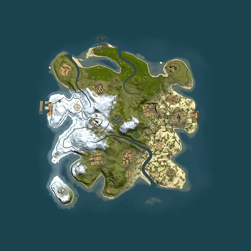 Rust map seed 585742922, 3000x3000m top-down preview