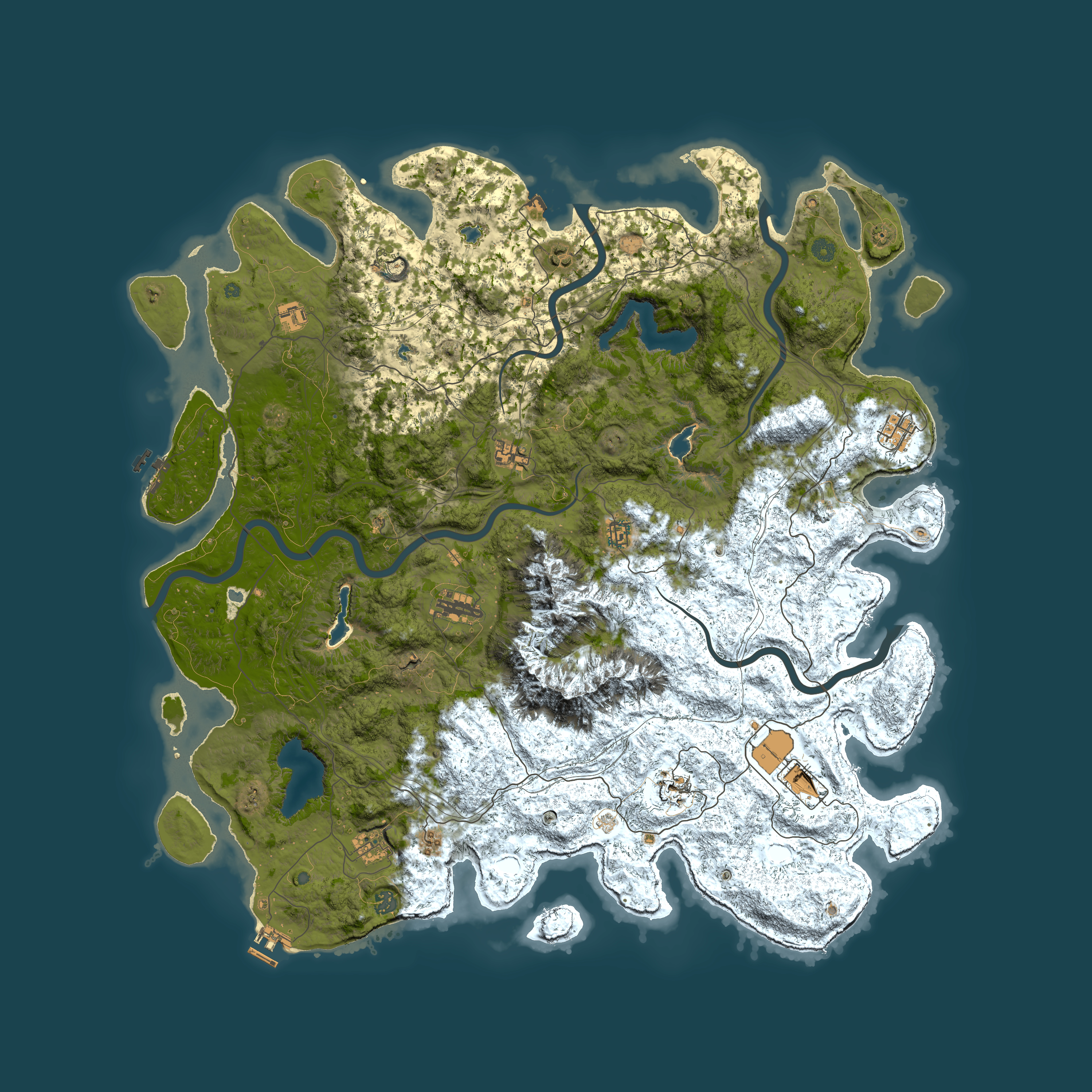 Full top-down render of Rust map seed 1150542007, 5500x5500m