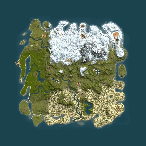 Rust map seed 401326318, 5500x5500m top-down preview