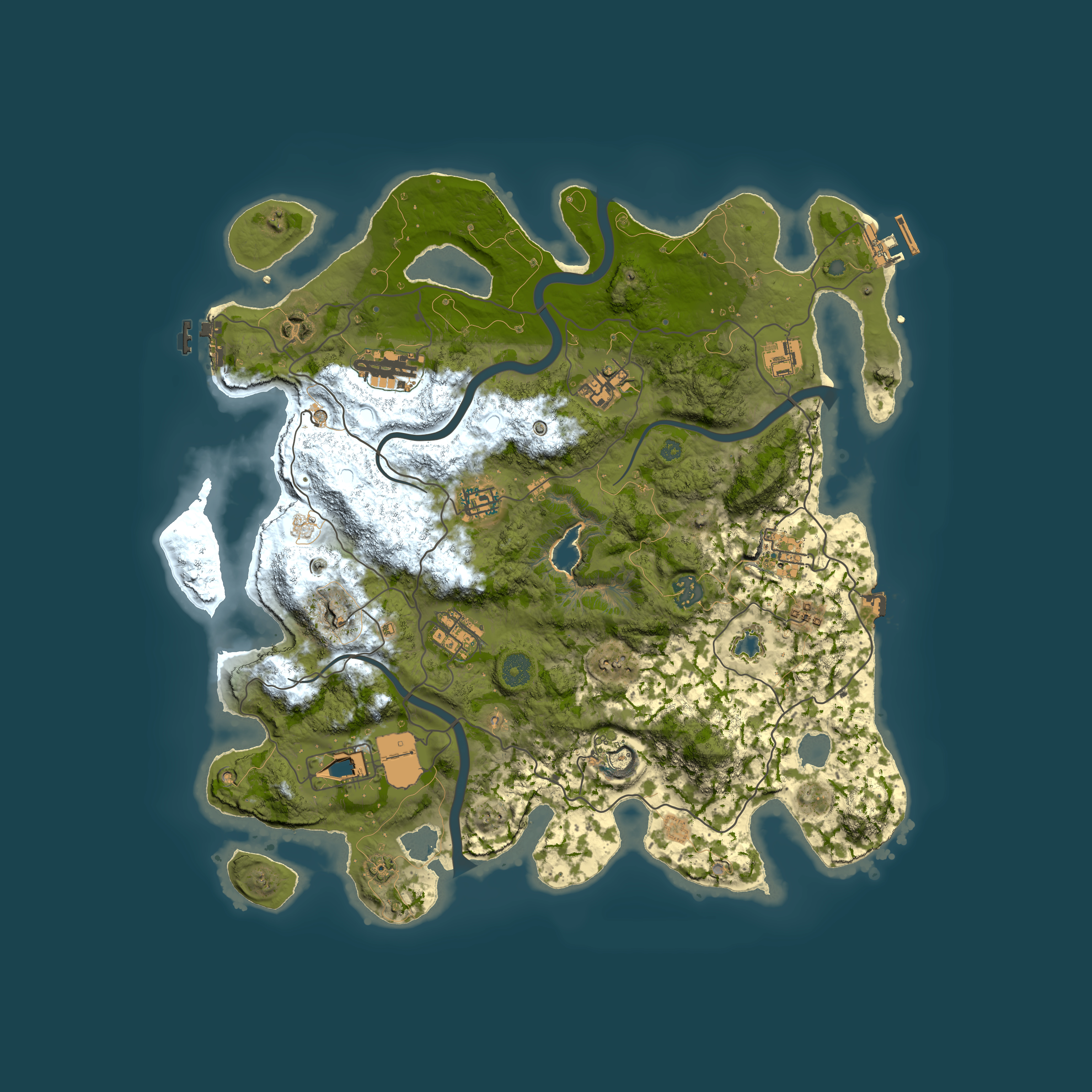 Full top-down render of Rust map seed 405406768, 4000x4000m