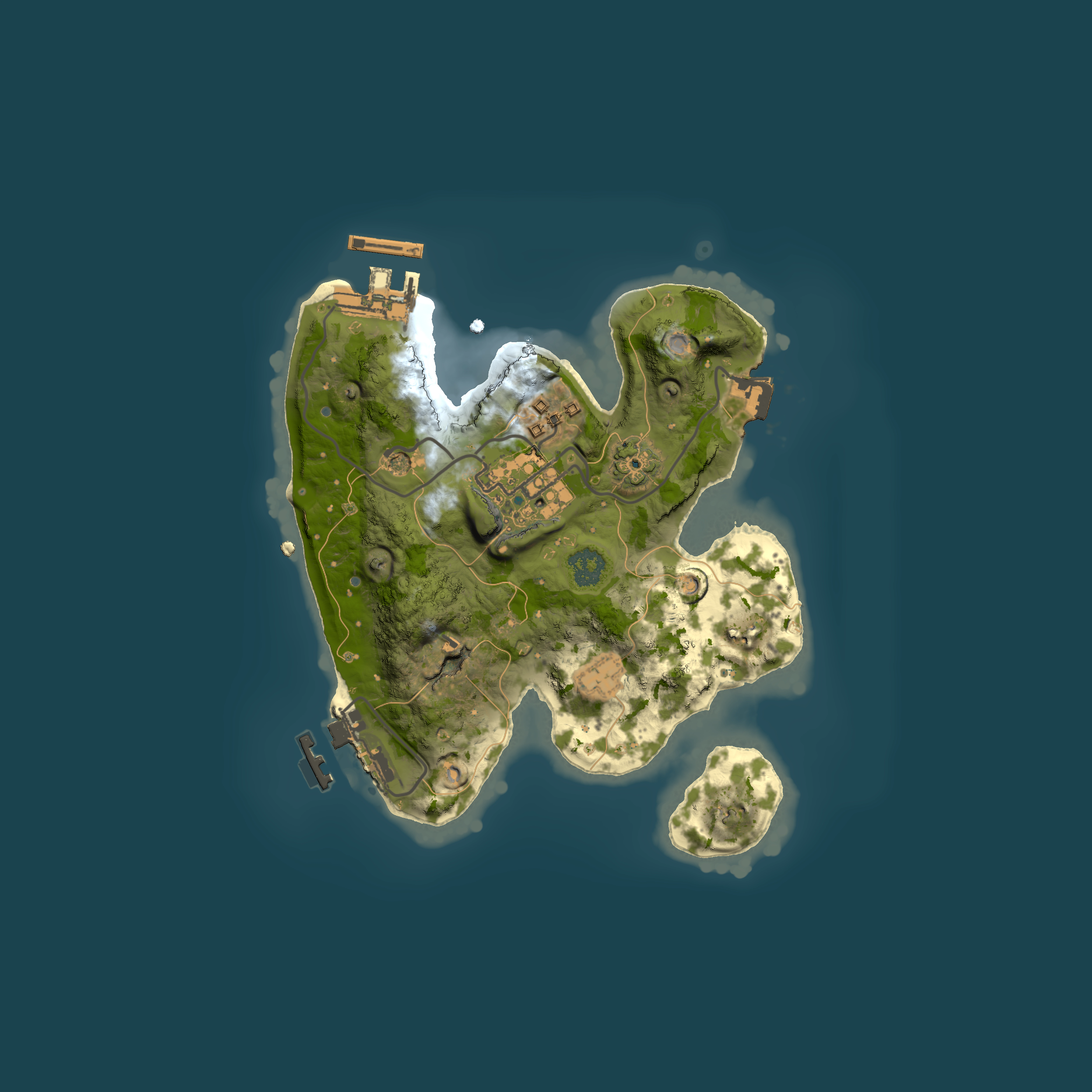 Full top-down render of Rust map seed 1848910919, 2000x2000m