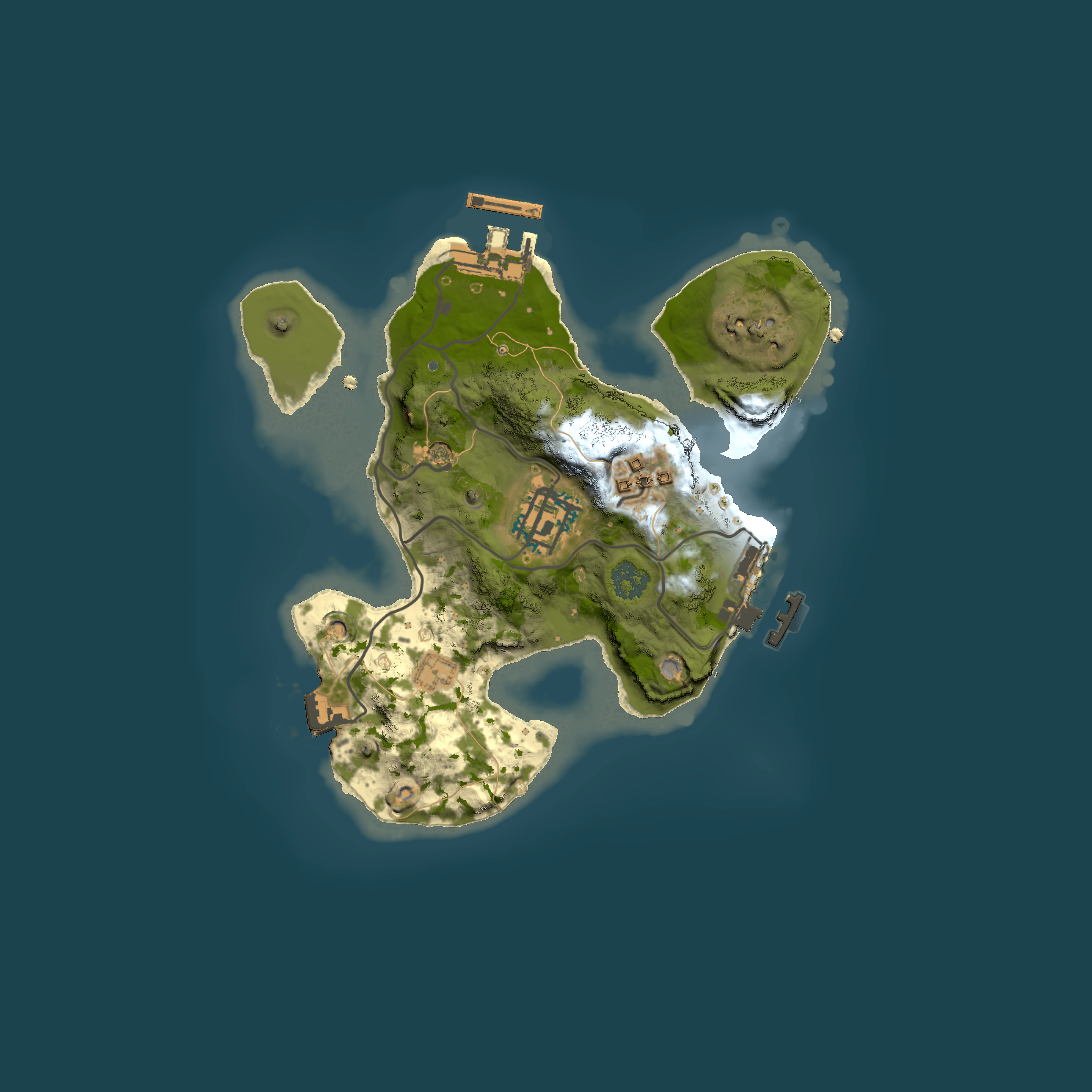 Full top-down render of Rust map seed 1329925742, 2000x2000m