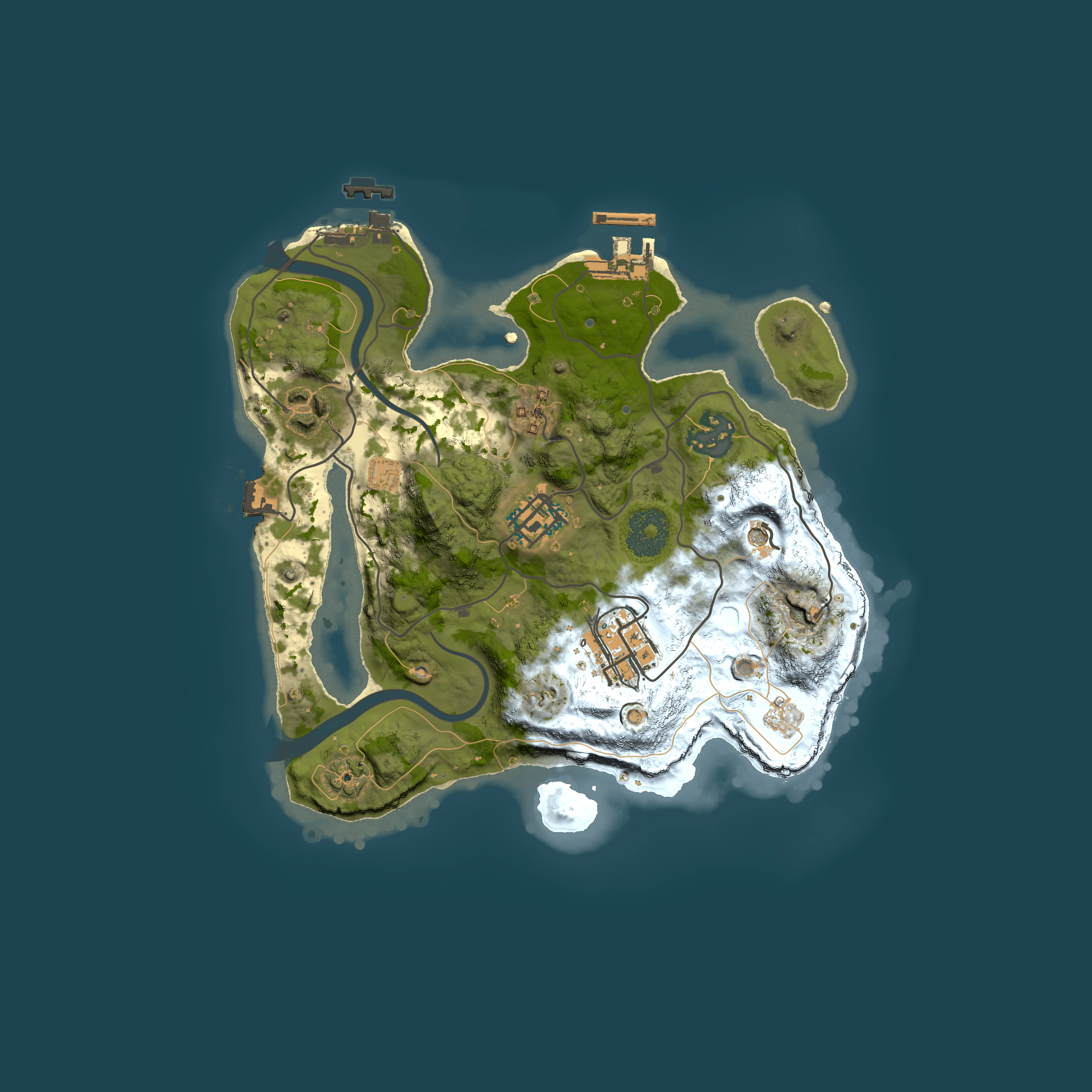 Full top-down render of Rust map seed 821058754, 2500x2500m