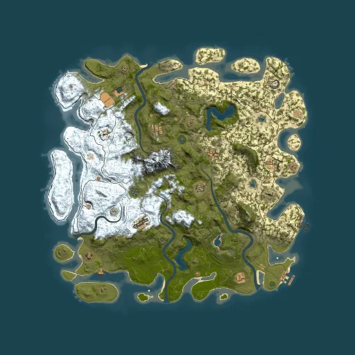 Rust map seed 165153966, 5000x5000m top-down preview