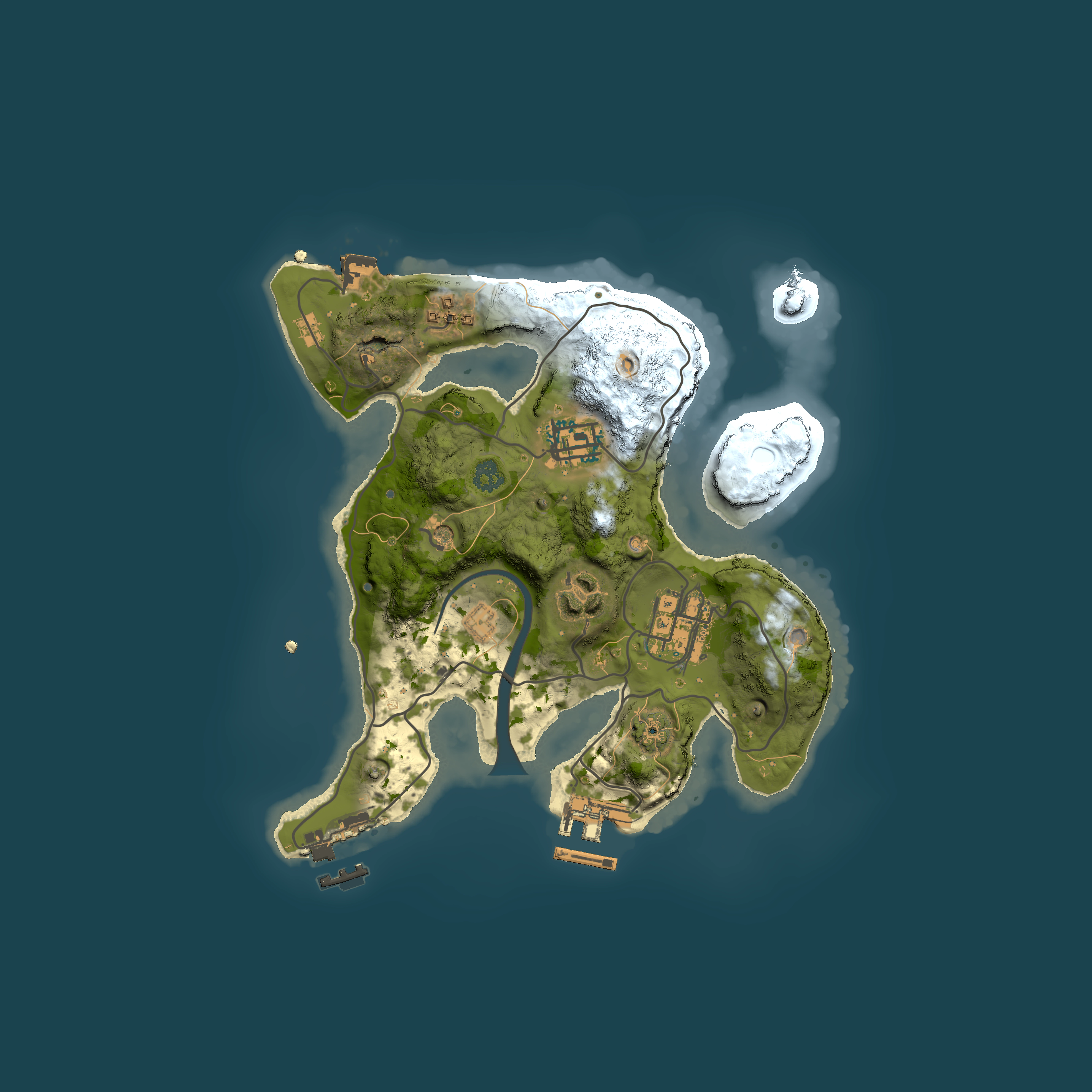 Full top-down render of Rust map seed 254662580, 2500x2500m