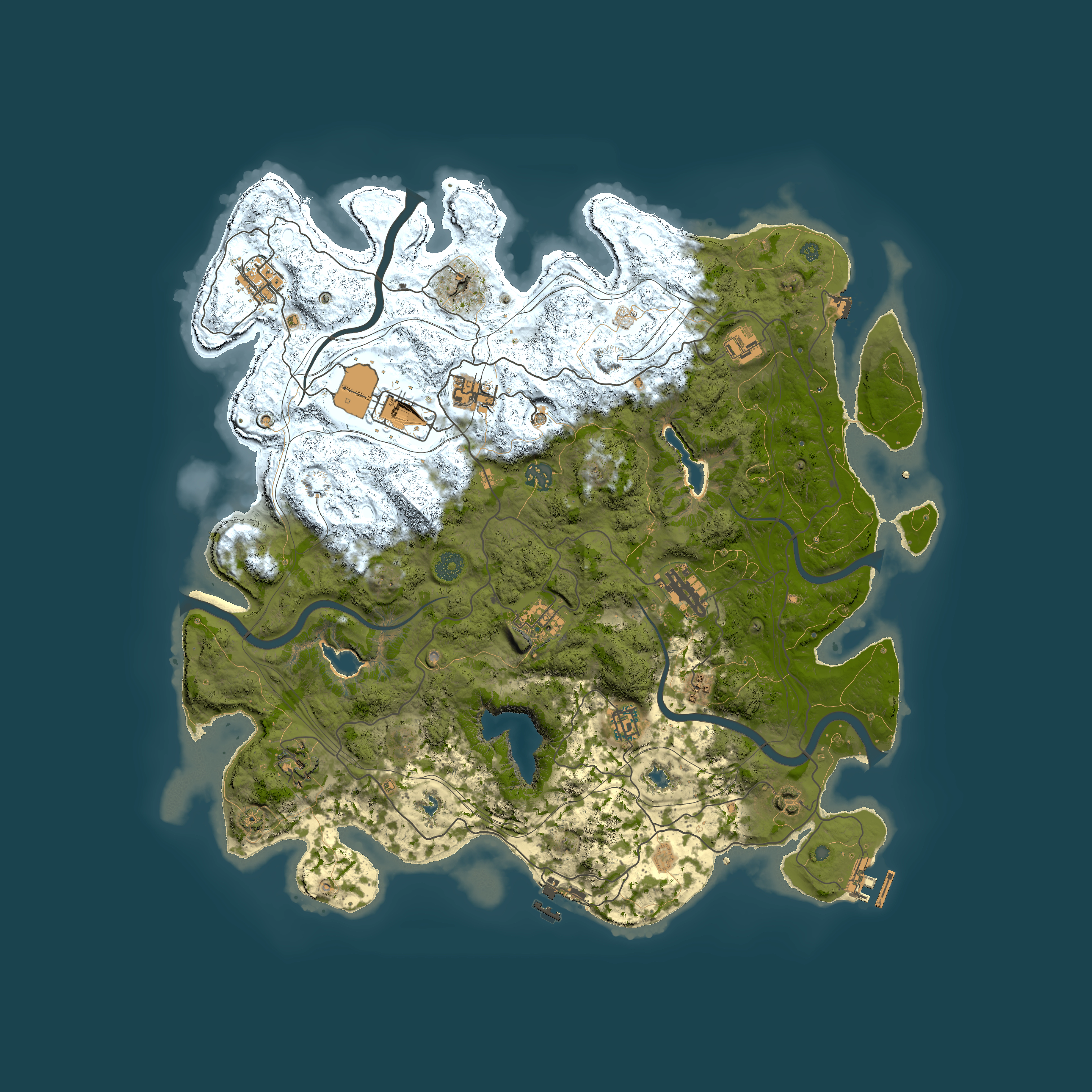 Full top-down render of Rust map seed 1243742880, 4500x4500m
